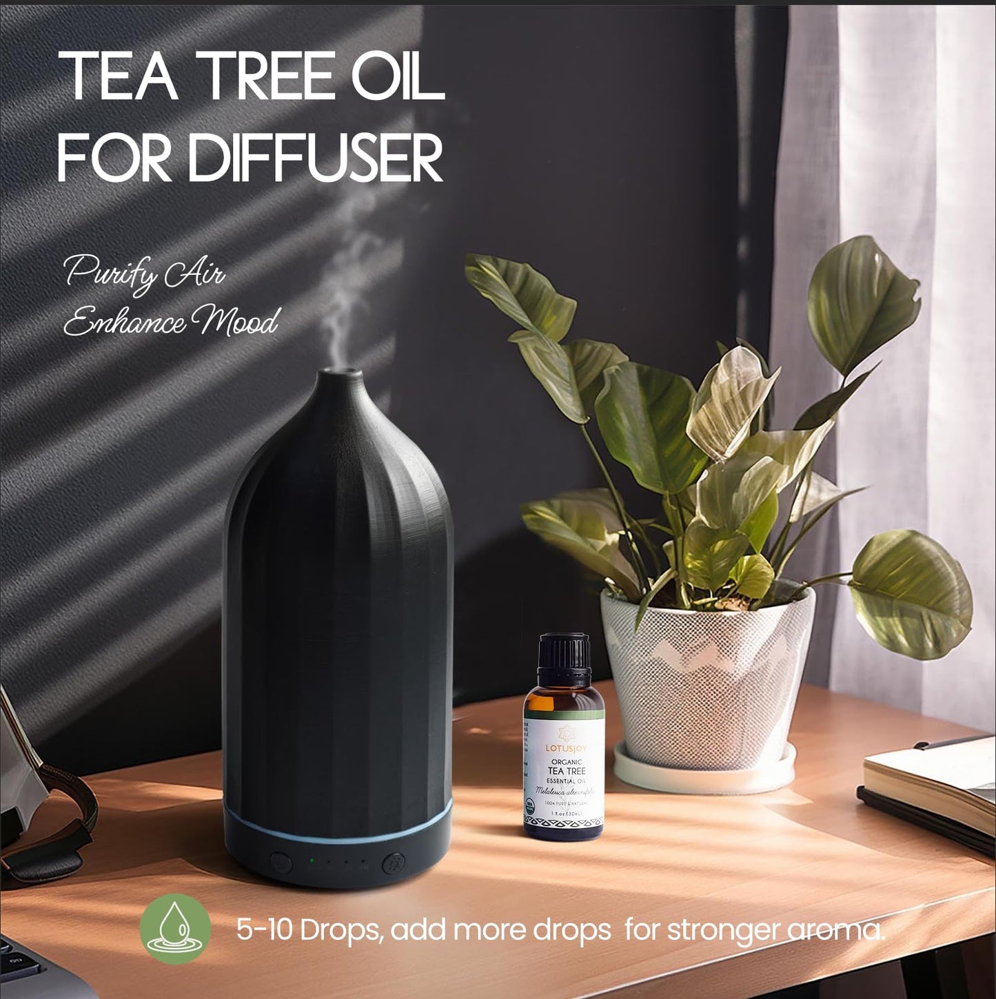 Organic Tea Tree Oil for Skin, Hair, Face, Scalp, Nails, 100% Pure Australian Tea Tree Essential Oil for Room Linen Spray, Diffuser -1 Oz