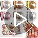 6PCS Holographic Chrome Nail Powder Set - Metallic Mirror Effect