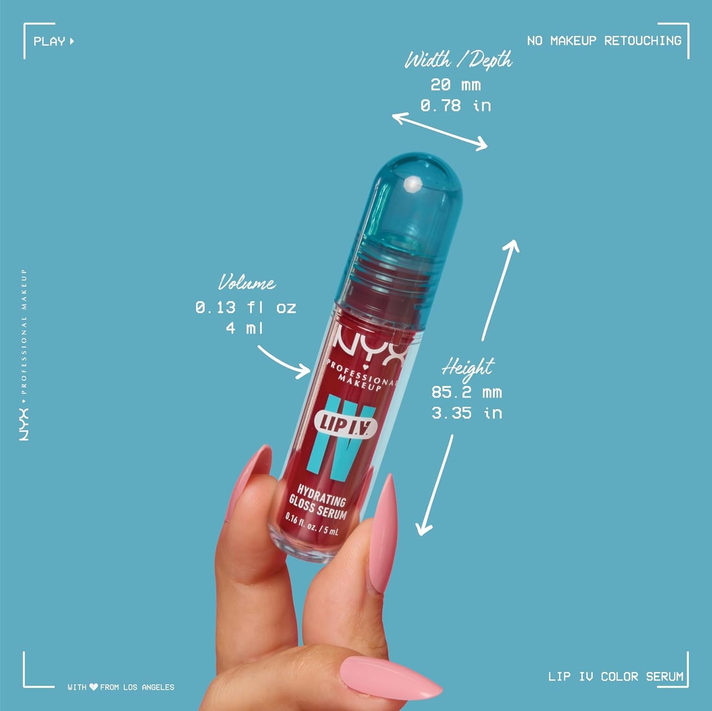 NYX Lip IV Hydrating Glossy Lip Stain | Long-Lasting Vegan Formula with 12 HR Hydration - Hydra Honey (Brown)