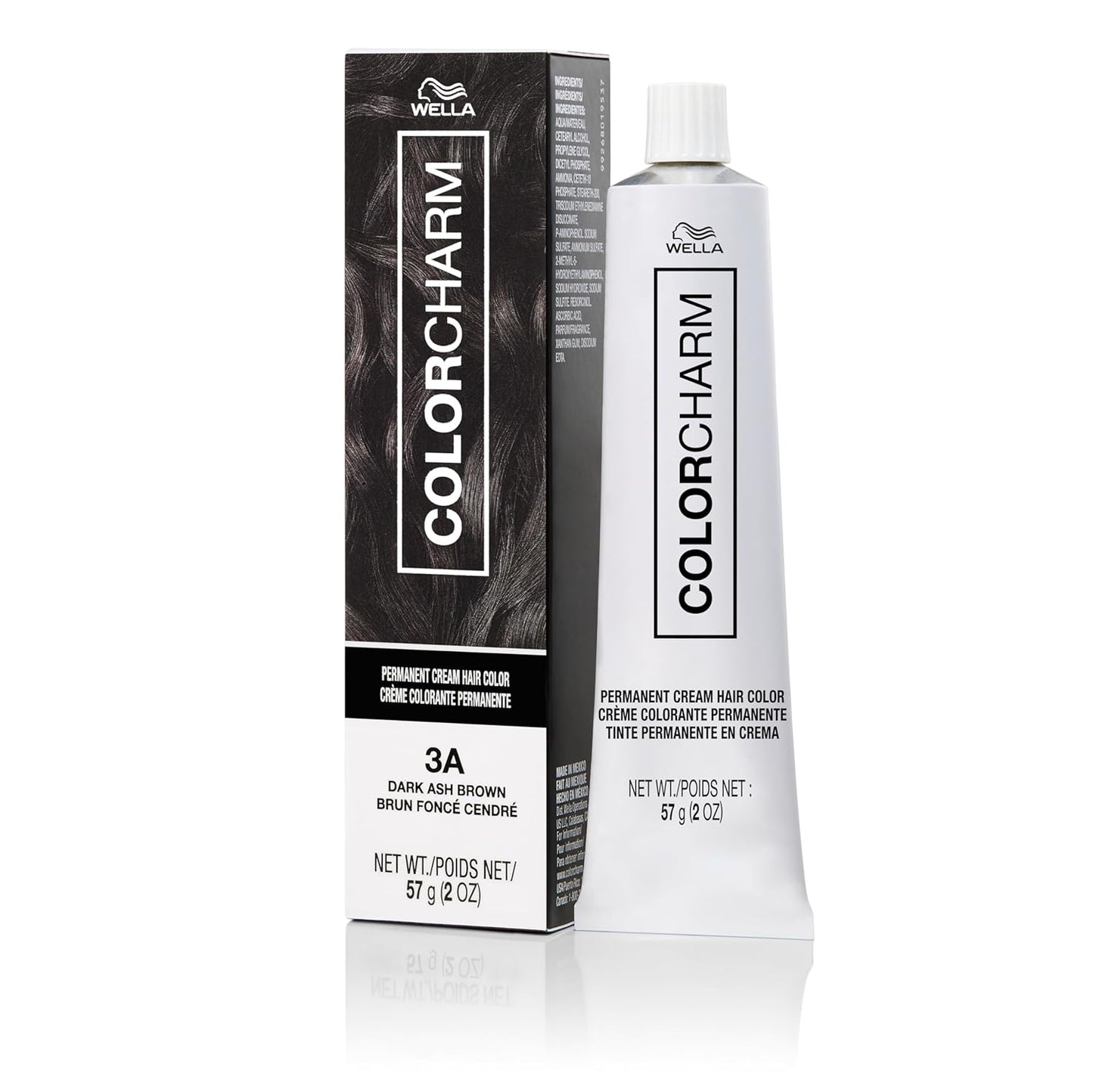 COLORCHARM Permanent Cream Hair Dye - Darkest Brown & Black Shades | Intense Gray Coverage, Vegan Formula | 2 oz.