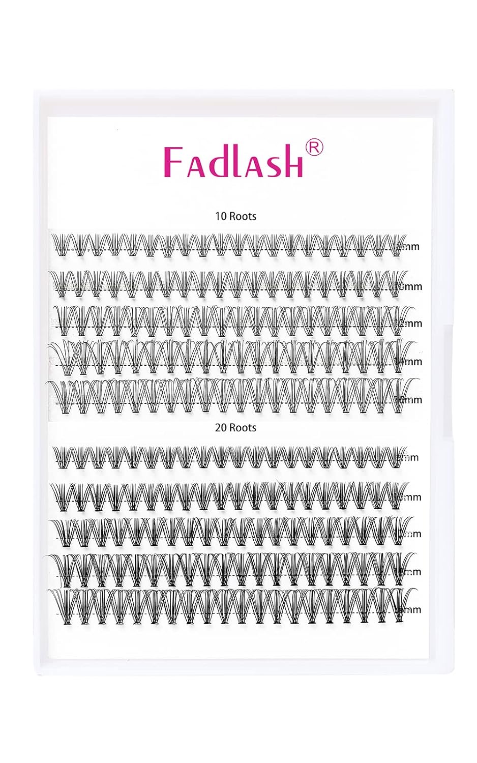 FADLASH Natural Eyelash Clusters - Fluffy 100D/200D Extensions | DIY Home Use, 8-16mm D Curl, 2 Pack