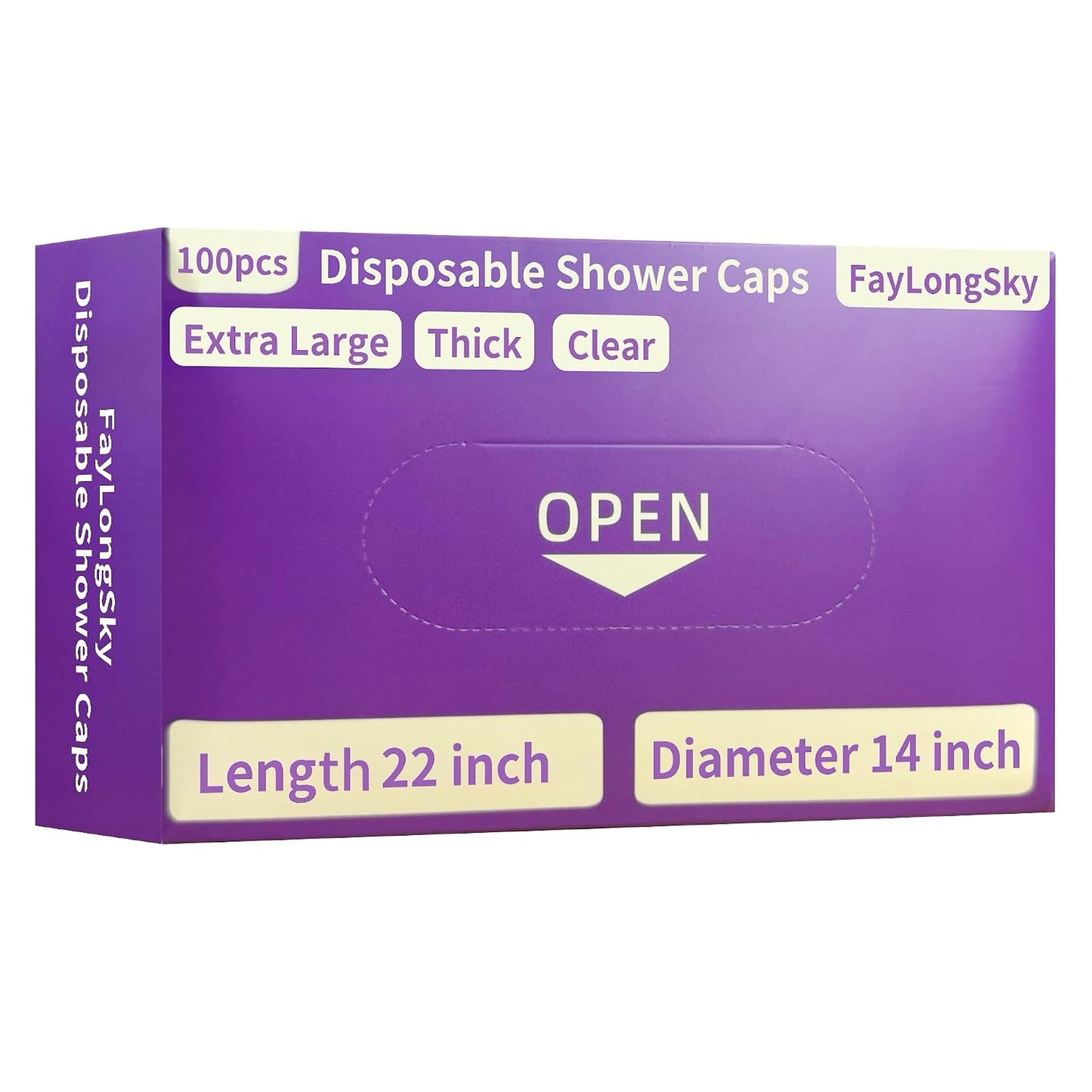 Disposable Shower Caps - 100 PCS Large Clear Plastic Hair Caps | Thick Waterproof Elastic for Spa, Salon, Bath
