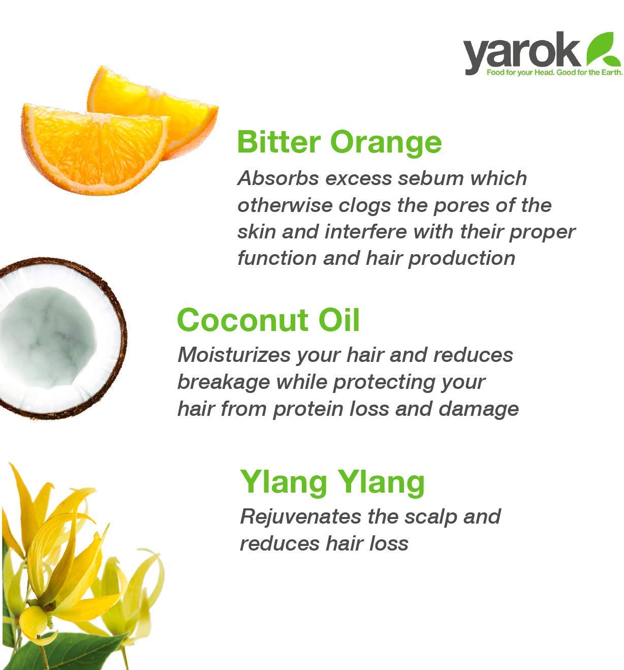 Yarok - Feed Your Youth Organic Hair & Scalp Serum - Transform, Repair & Strengthen - Promotes Hair Growth - With Vitamins & Minerals - 100% Vegan - Gluten, Sulfate, Paraben & Cruelty Free - 1oz