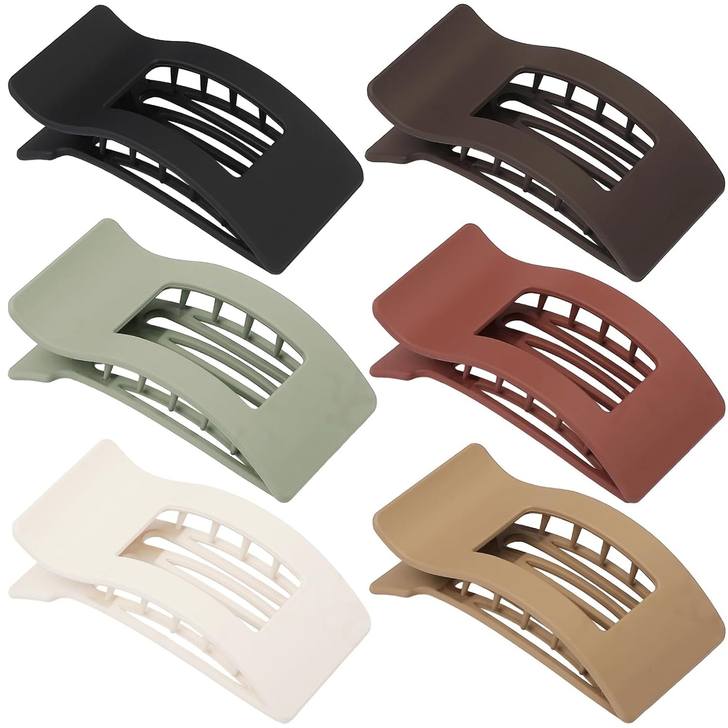 French Flat Hair Clips - 6pcs Matte Claw Clips for Thick or Thin Hair | Non-Slip Strong Hold Accessories