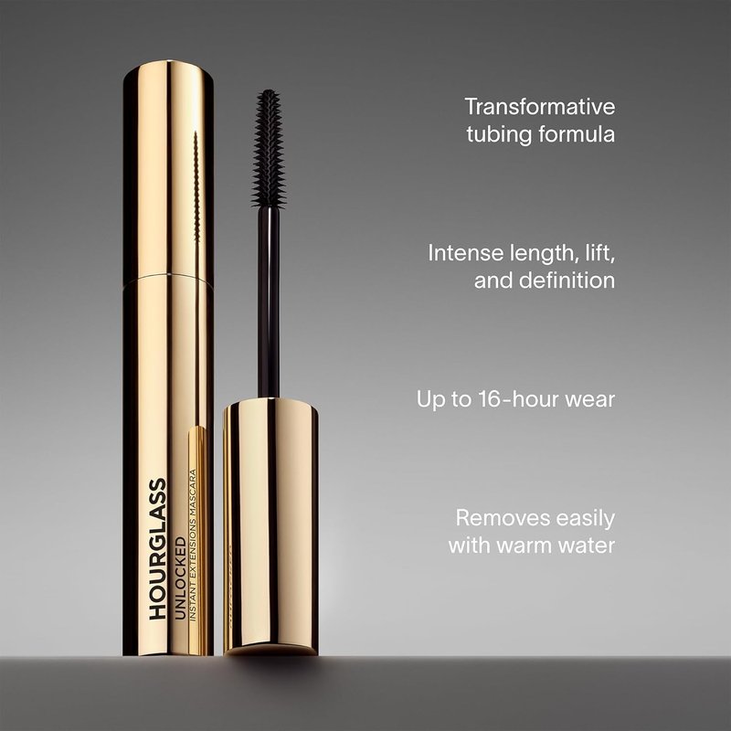 Hourglass Unlocked Instant Extension Mascara - Dramatic Lift & Definition for Natural-Looking Lashes | Smudge-Proof, Flake-Free Wear