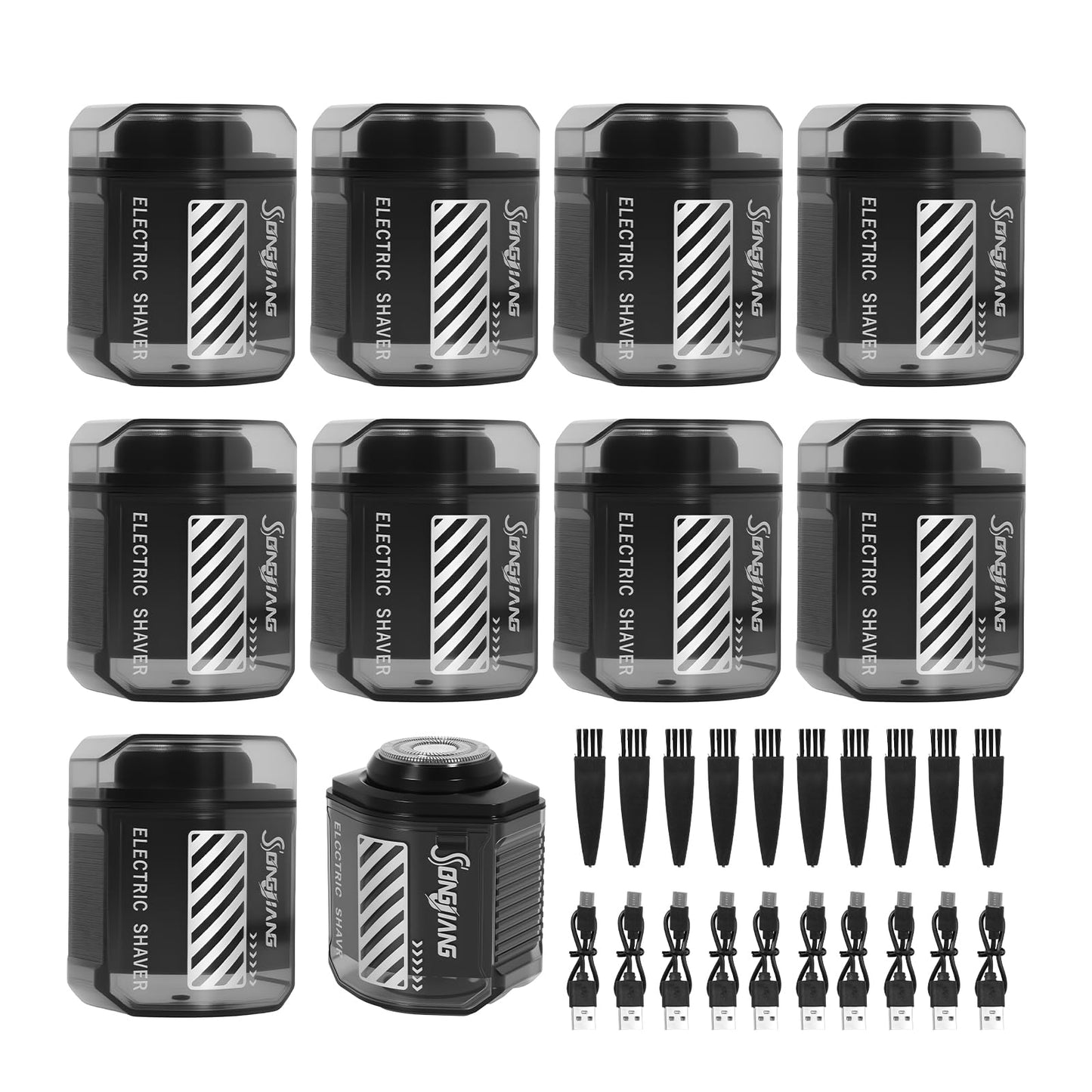 10 Pack Mini Electric Shaver Portable Travel Shavers Pocket Shaver USB-C Rechargeable Travel Razor for Men Electric Beard Trimmer Suitable for Home car Office and Business Travel Unisex Easy Cleaning