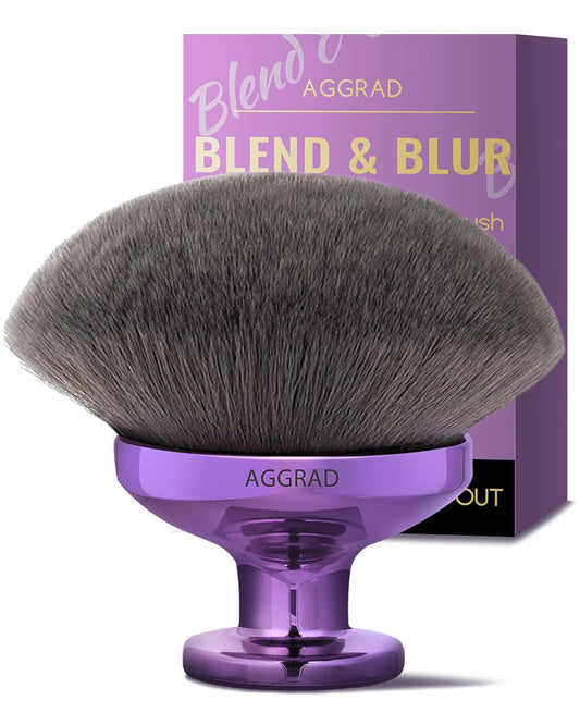 Ultra Large Kabuki Makeup Brush - Self Tanner & Foundation Applicator for Face & Body | Violet