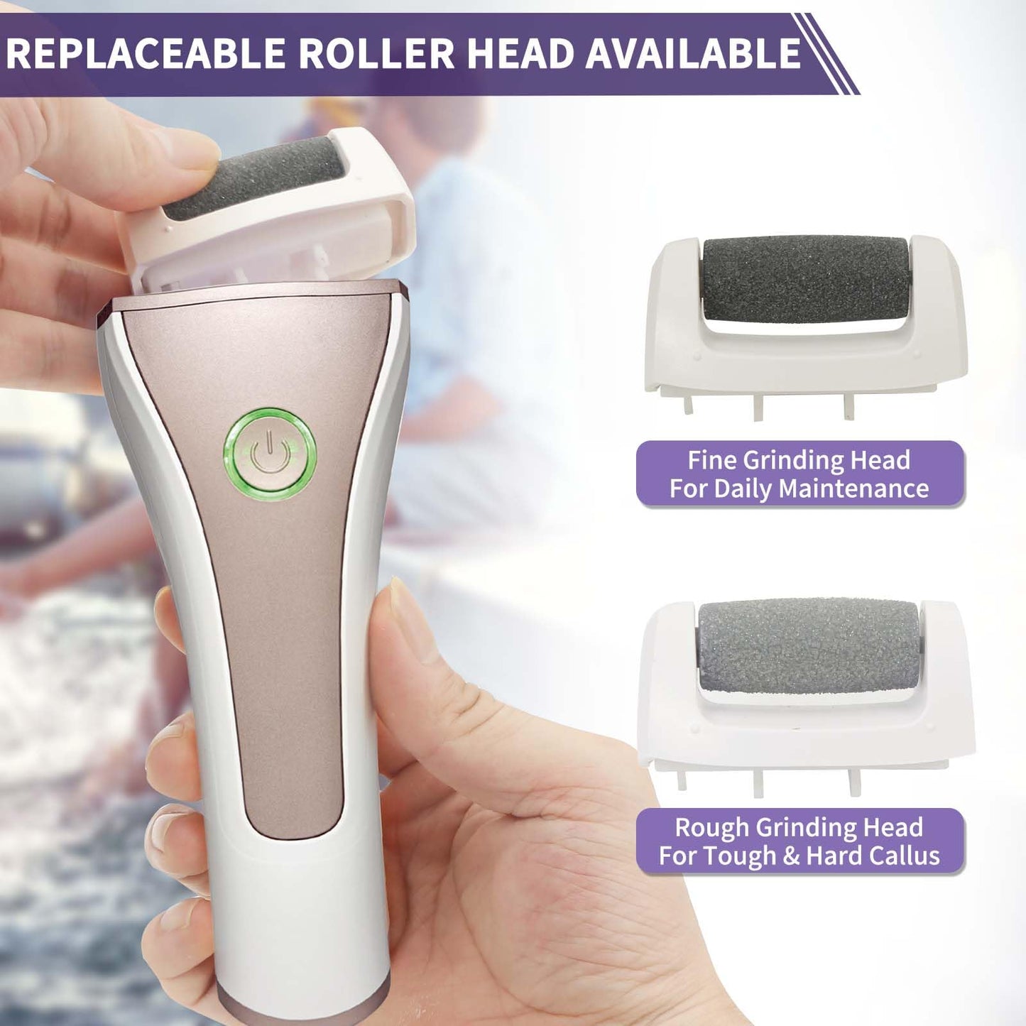 Electric Foot Callus Removers Rechargeable, Portable Electronic Foot File Pedicure Tools, Electric Callus Remover Foot Scrubber Kit, Professional Foot Care Ideal Gift for Dead, Hard Cracked Dry Skin