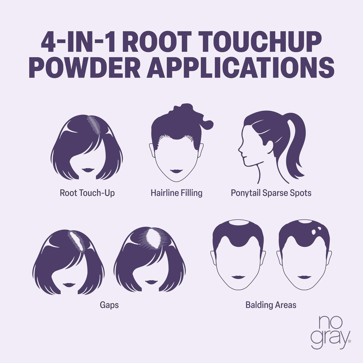 No Gray Quick 4-IN-1 Root Touch Up Powder Light to Medium Brown