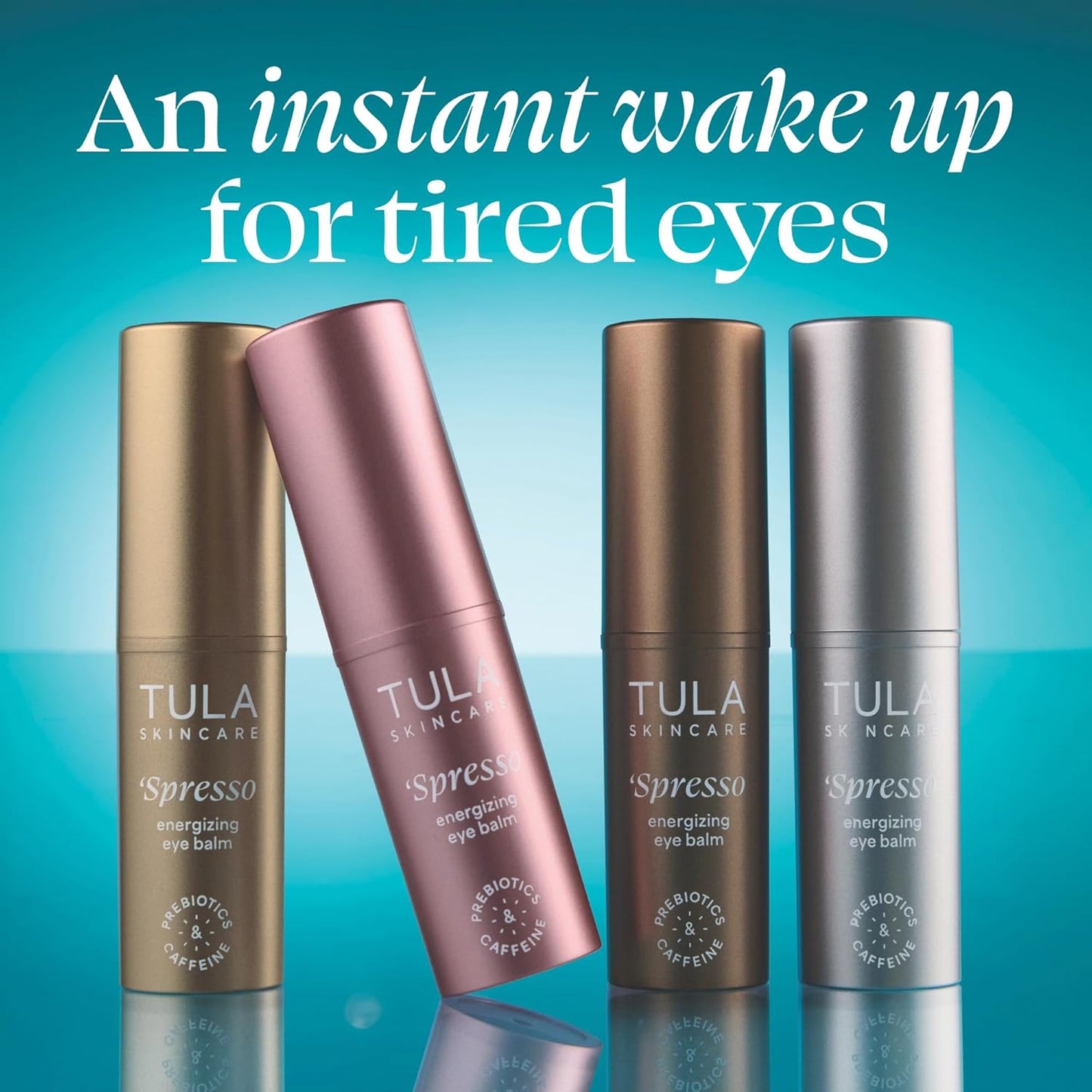 TULA Spresso Energizing Eye Balm - Caffeine Under Eye Treatment for Dark Circles | Portable 0.35 oz