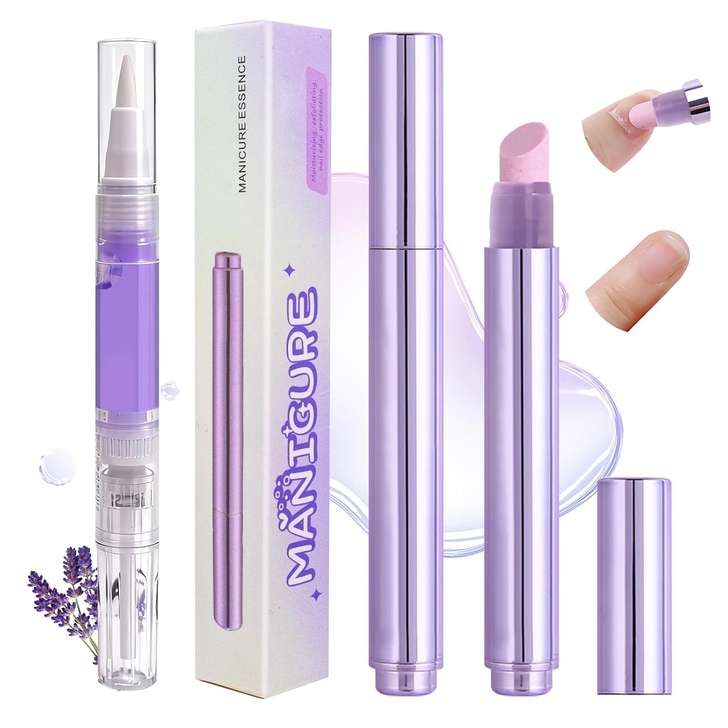 Ceramic Cuticle Oil Pusher Pen - 3-in-1 Nail Care Tool for Hangnails & Dry Nails | Cuticle Remover with Ceramic Tip