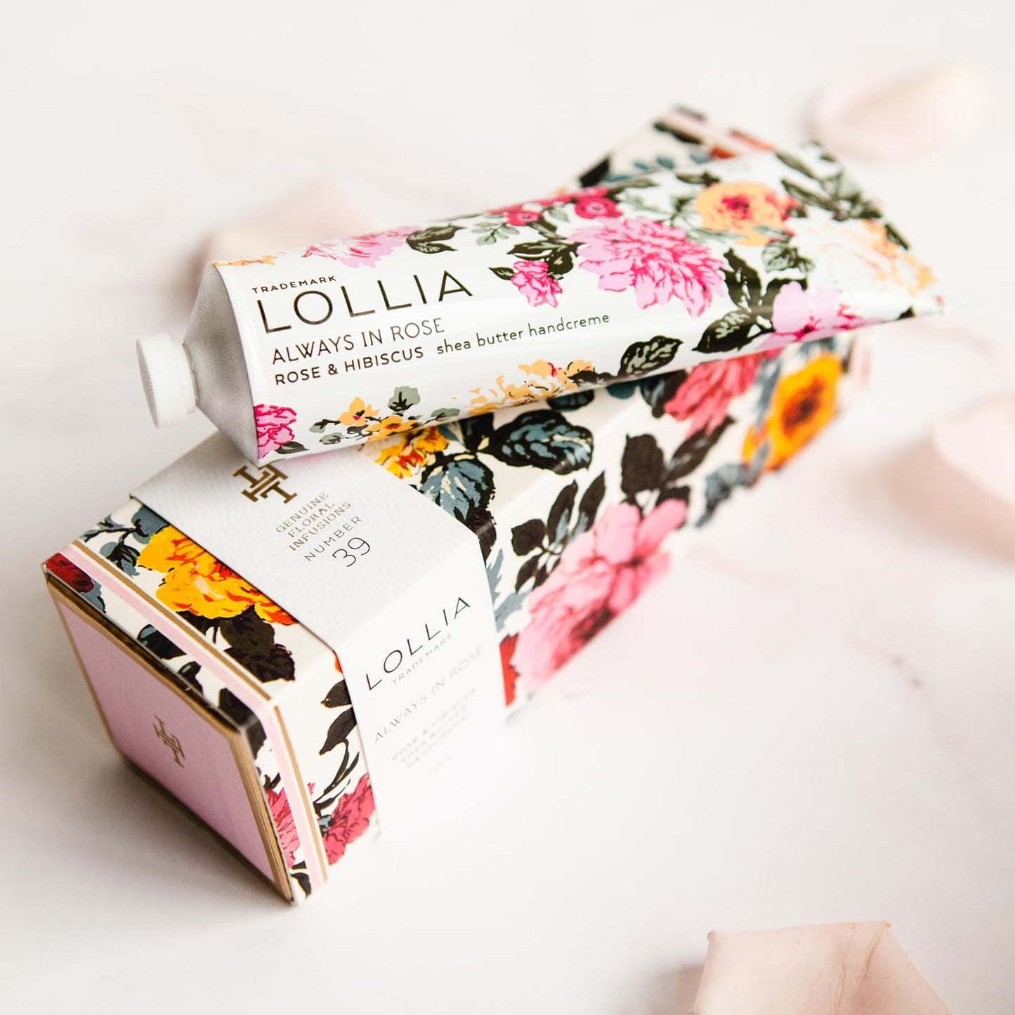 Lollia Always In Rose Hand Cream - Hydrating Rose & Hibiscus Lotion for Soft Skin | 4 oz.