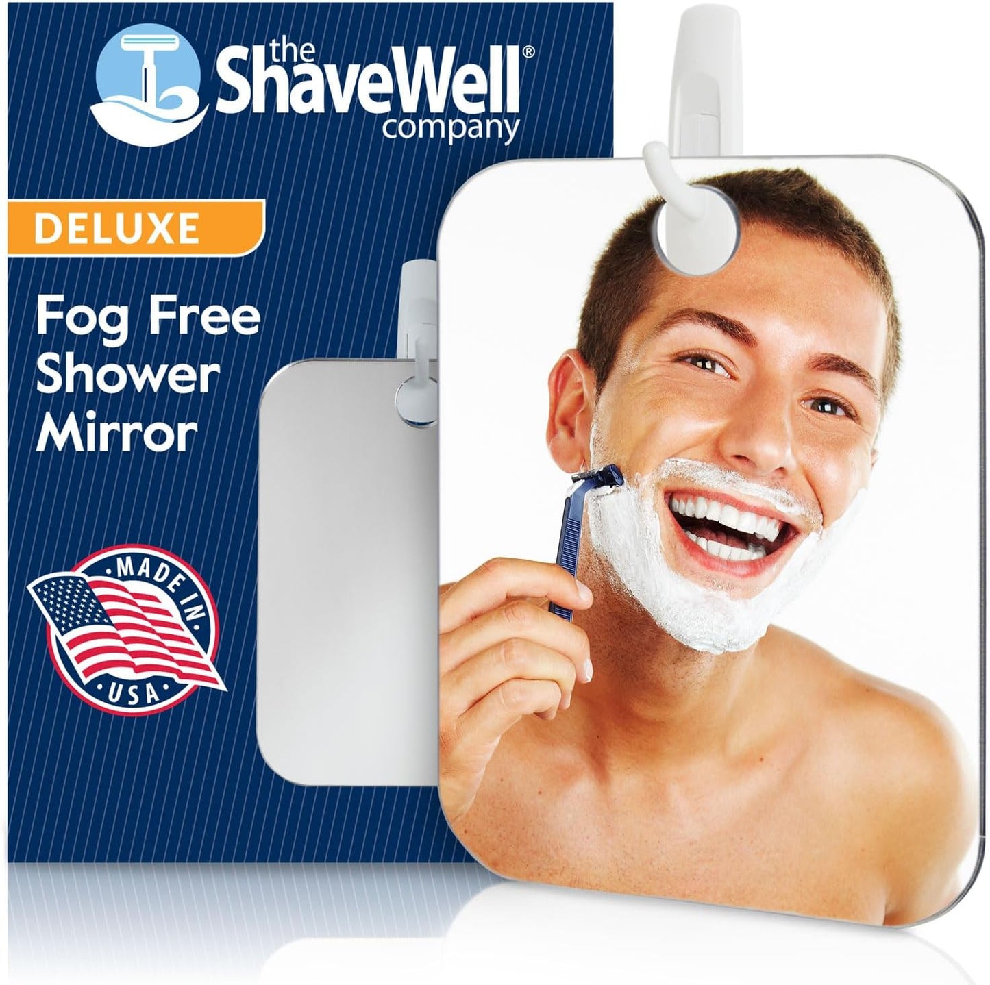 Deluxe Anti-Fog Shaving Mirror - Fogless Bathroom Shower Mirror with Handheld Option | Includes Removable Adhesive Hook