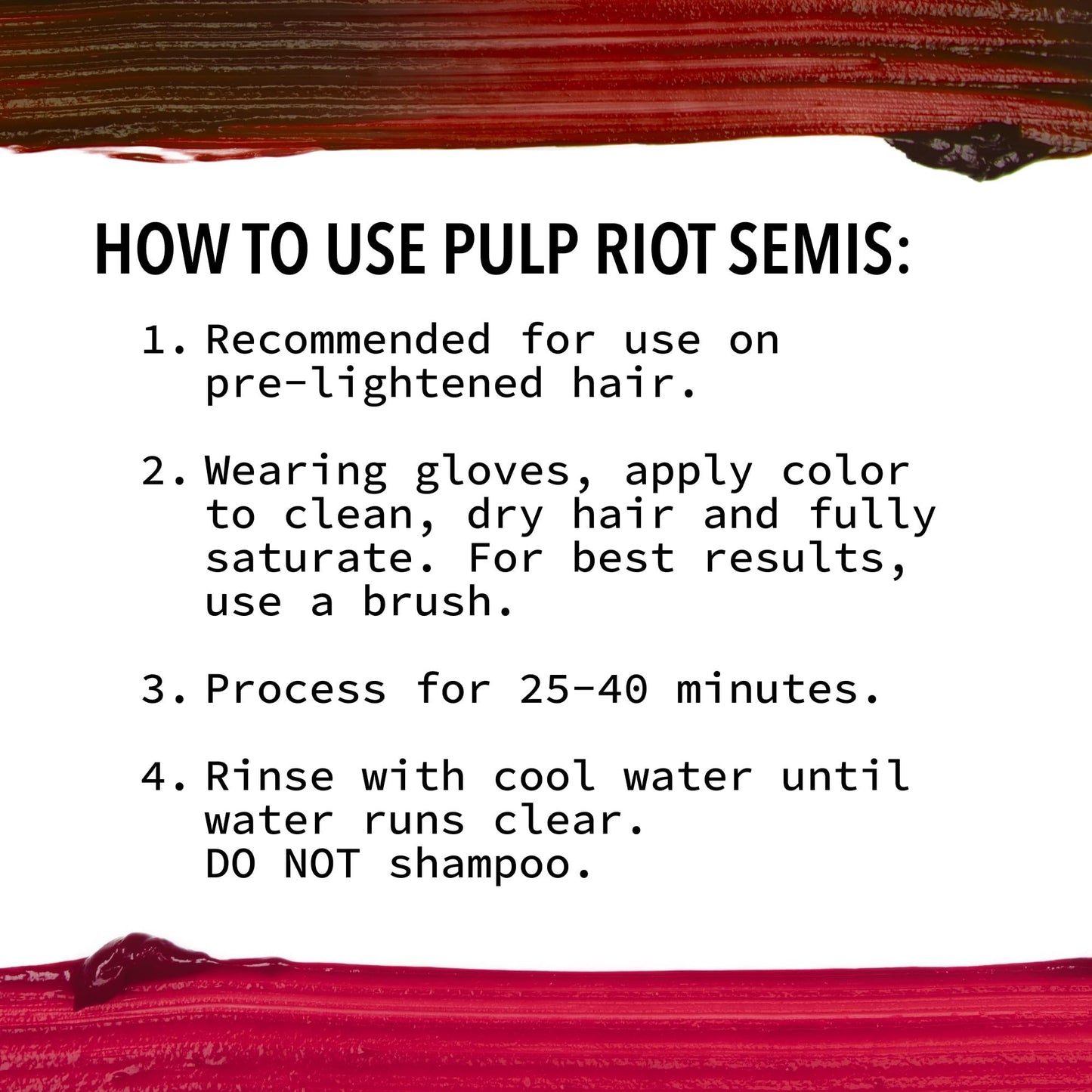 Pulp Riot Semi Permanent Hair Color Countess – Cool-Toned Red with Red Violet Undertones, Long-Lasting Vibrancy, Anti-Overworking Formula, Vegan, Conditioner-Based, 4oz Tube