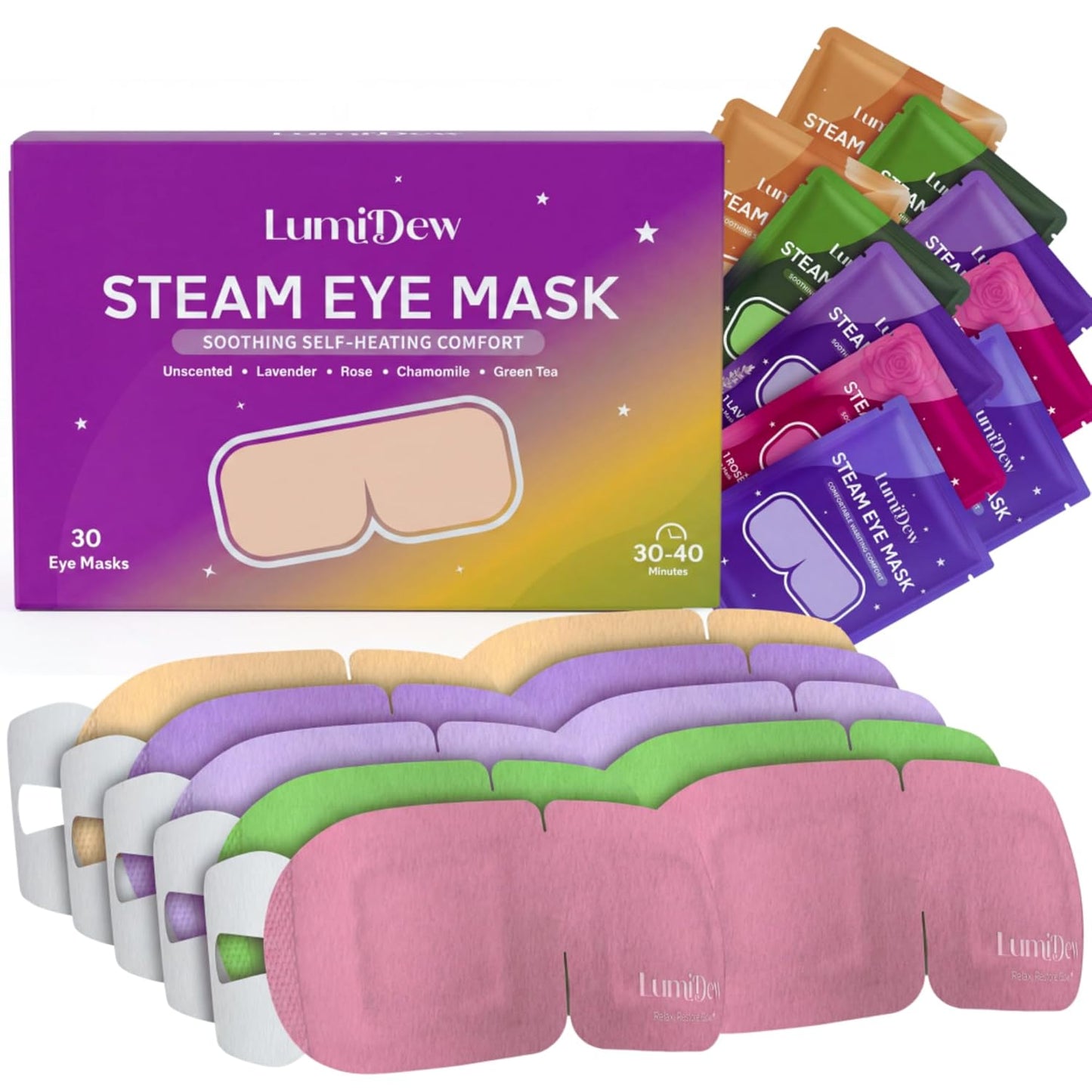 Self-Heating Steam Eye Mask - Warm Compress for Dry Eye Relief | 16 Pack, Unscented Spa Essentials