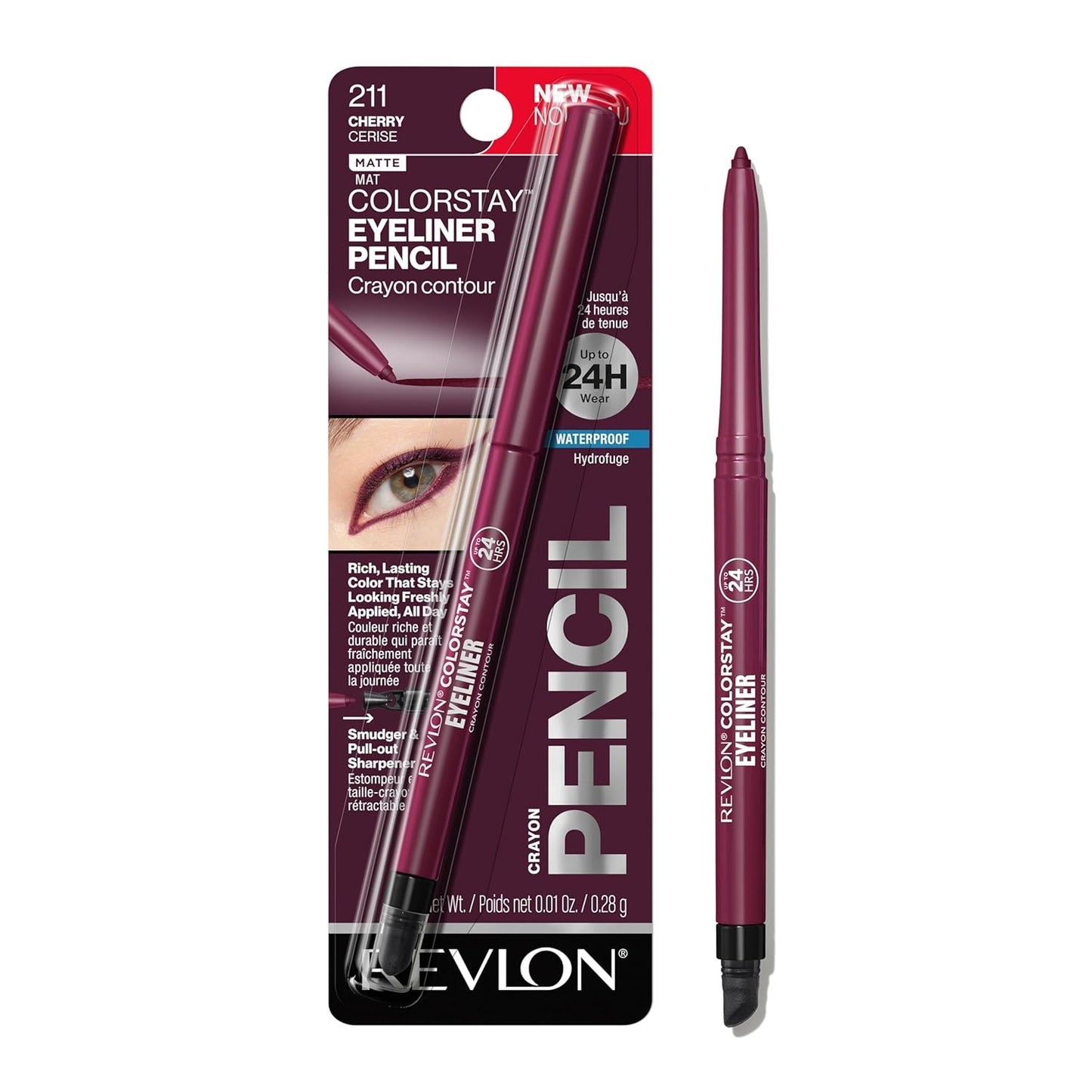 Revlon ColorStay Waterproof Eyeliner Pencil - Smudge-Proof Matte Finish, 203 Brown | 0.01 oz