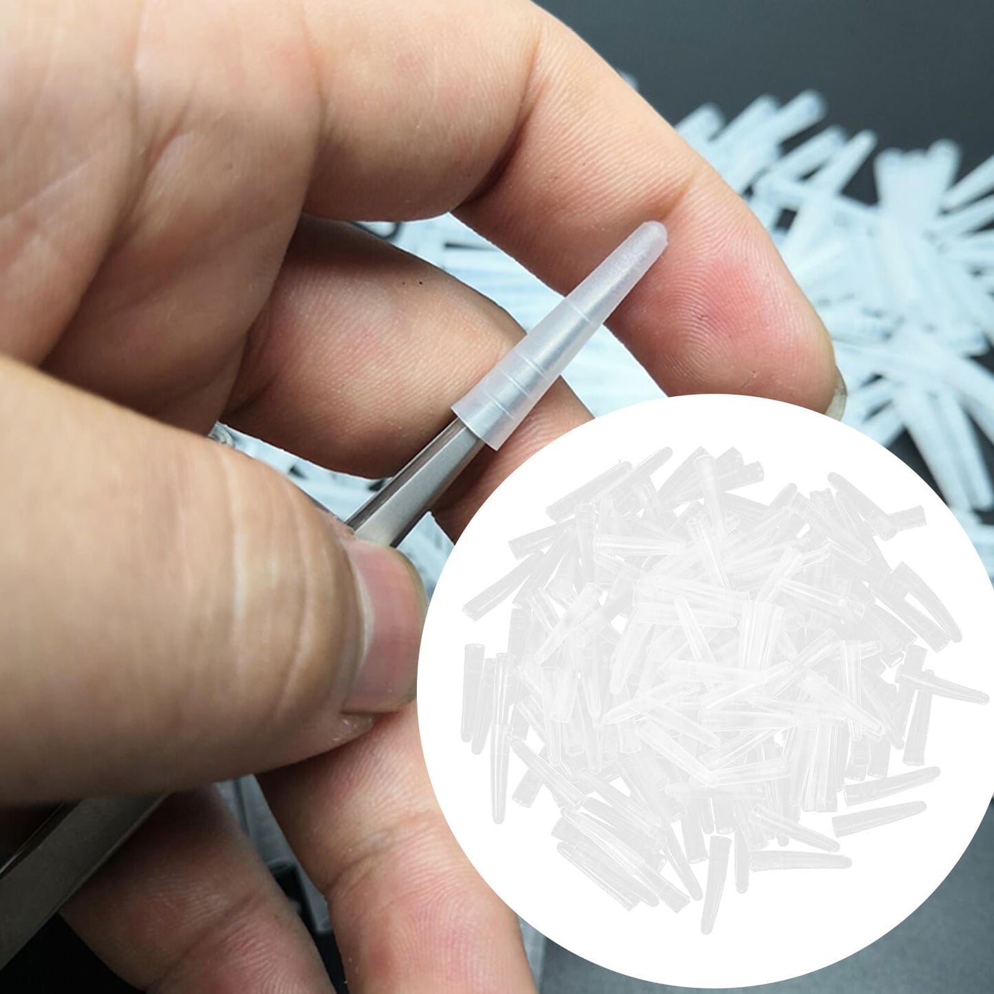 iplusmile 200pcs Tweezers Cover Sleeve Non-Slip Silicone Tip Covers Non-Shown Non-Skid Slip Tips Protector Forceps