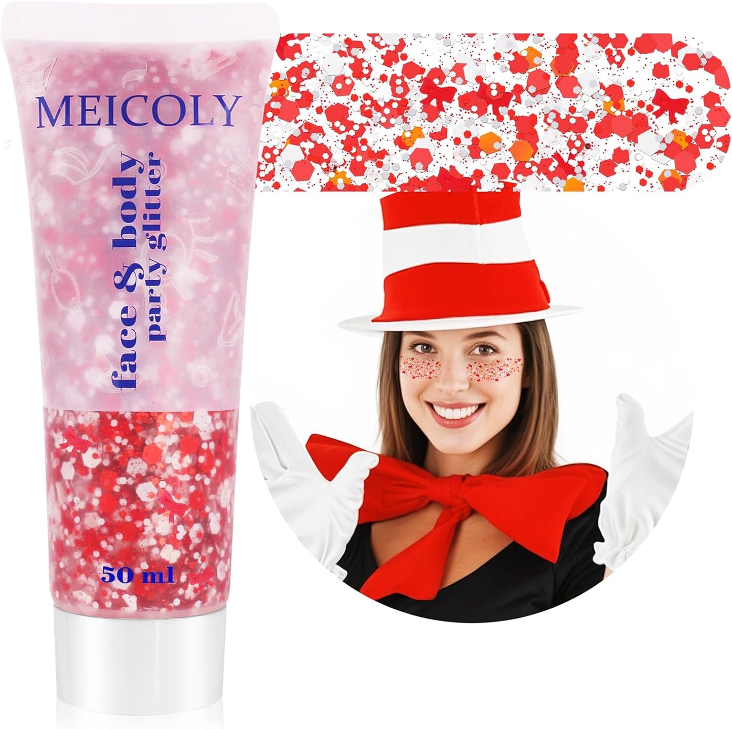 Pink Face & Body Glitter - Sparkly Hair & Makeup for Kids | Self-Adhesive Mermaid Glitter for Concerts & Halloween