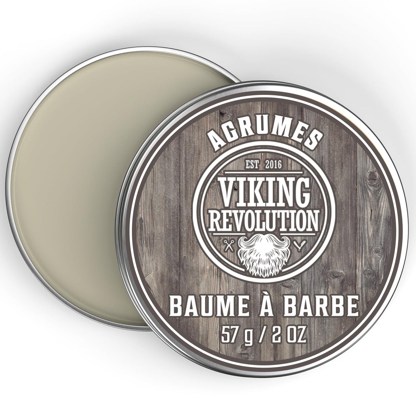 Viking Revolution Citrus Beard Balm - Beard Butter with Argan Oil, Beard Softener for Men with Jojoba Oil - Beard Moisturizer for Men with Beeswax - Beard Wax for Men with Mango Butter (2oz, 2 Pack)