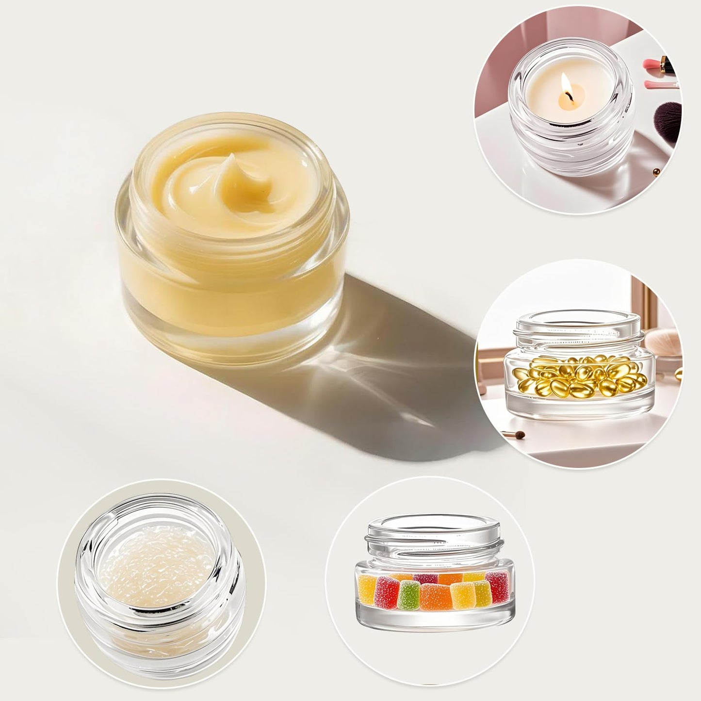 Seuqhck 90 Pack 5ml Small Clear Jars with Black Lids and Spoons, Empty Glass Cosmetic Containers Bulk with Liner Airtight Cream Bottle for Beauty Product Samples, Travel, Lotions, Essences