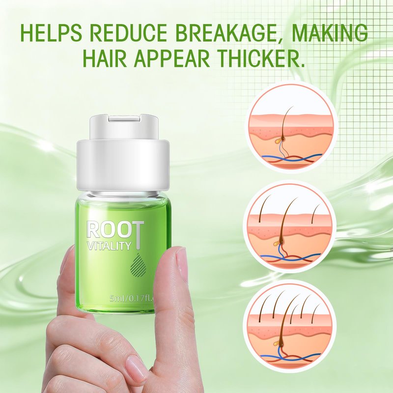 Hair Regrowth System - Hair Growth Treatment with Ginseng, Eclipta Prostrata, Peppermint & Ginger Root, Fast-Absorbing Non-Greasy Serum to Strengthen Roots, Thicken Hair for Men & Women
