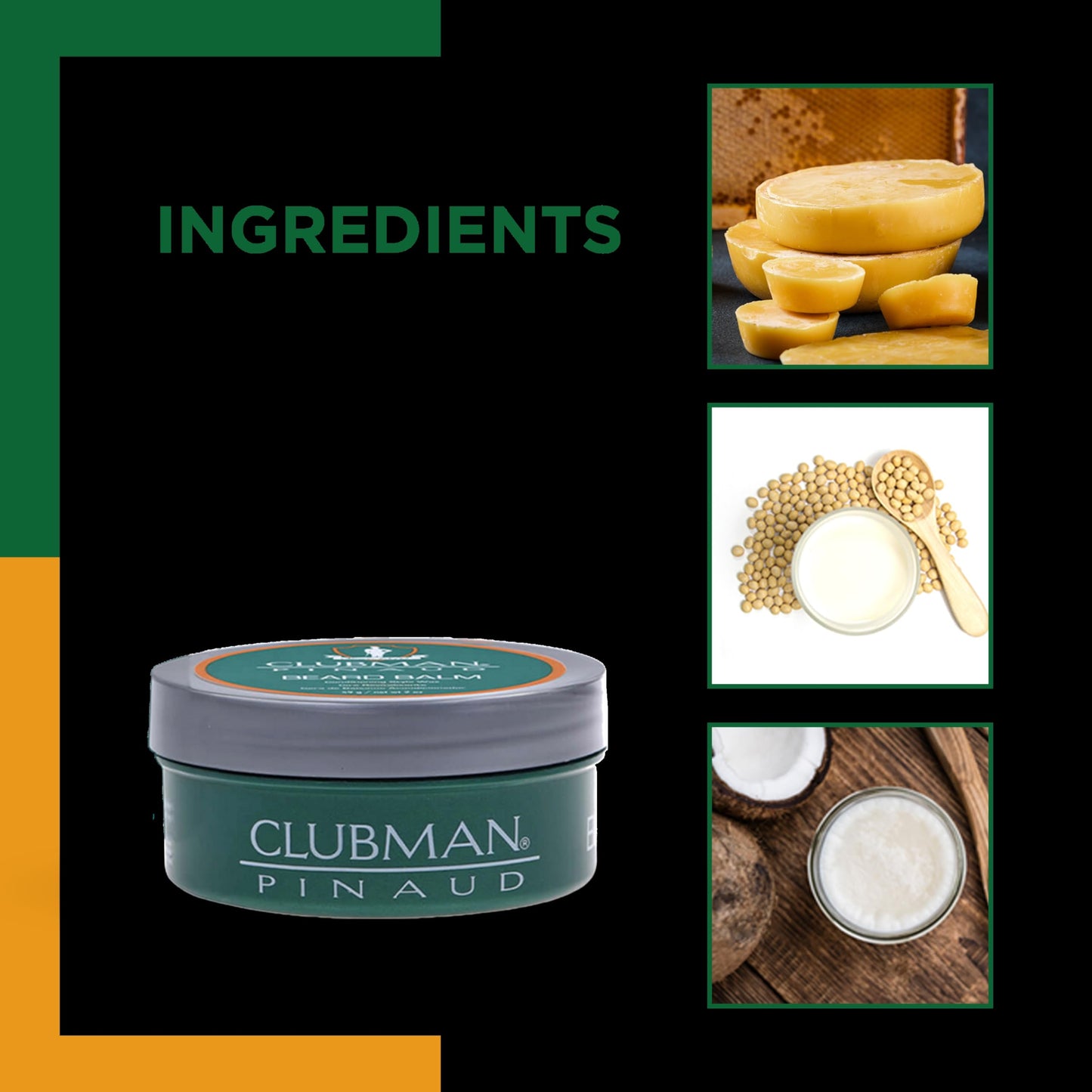 Clubman Pinaud Beard Balm – Conditioning Beards Styler for Men, Strong Hold, Softens & Shapes Facial Hair, Moisturizing Formula for Smooth, Healthy Grooming, 2 oz
