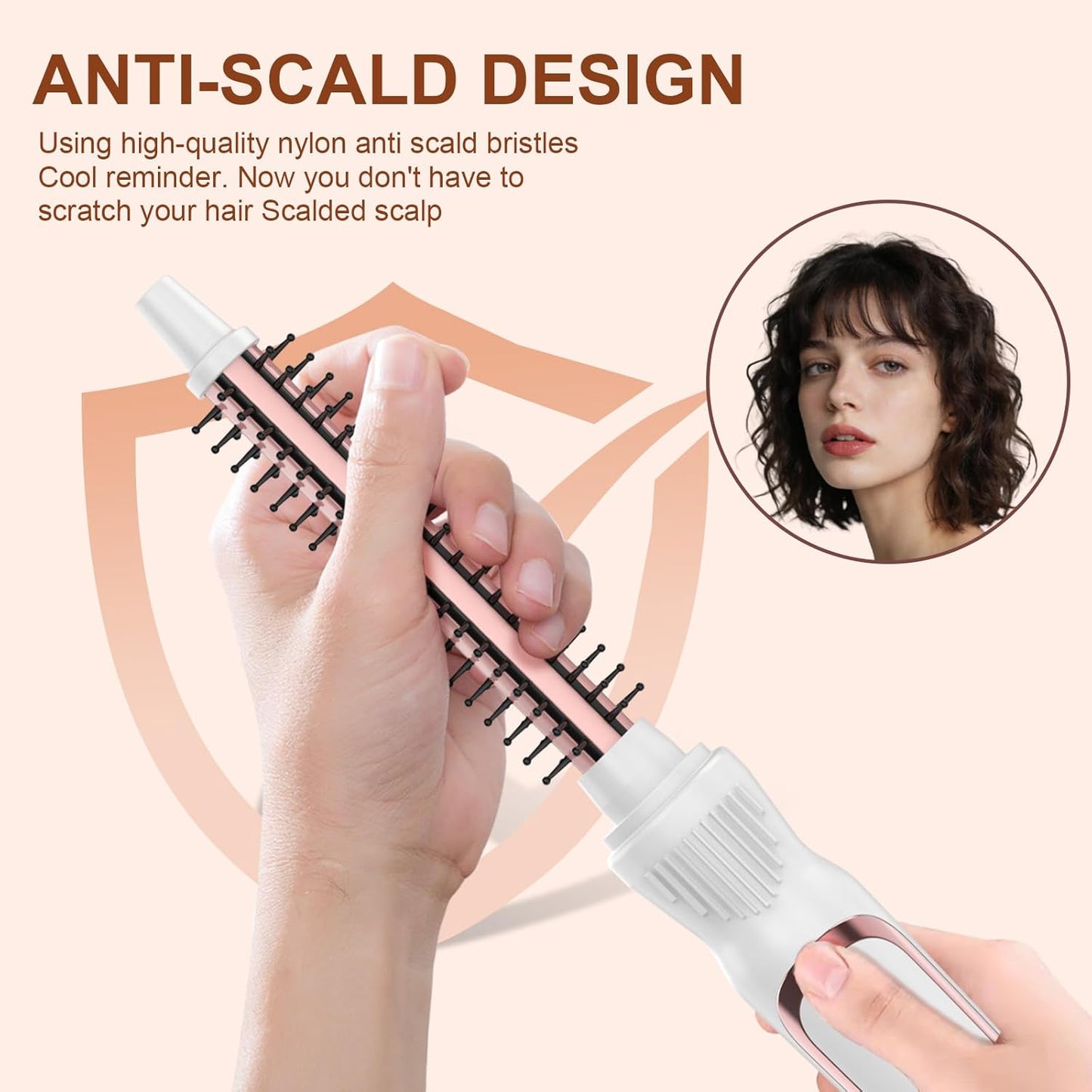 Thermal Brush 0.5 Inch Curling Iron - Volumizing Heated Round Brush | Ceramic Tourmaline Styling Tool (White)