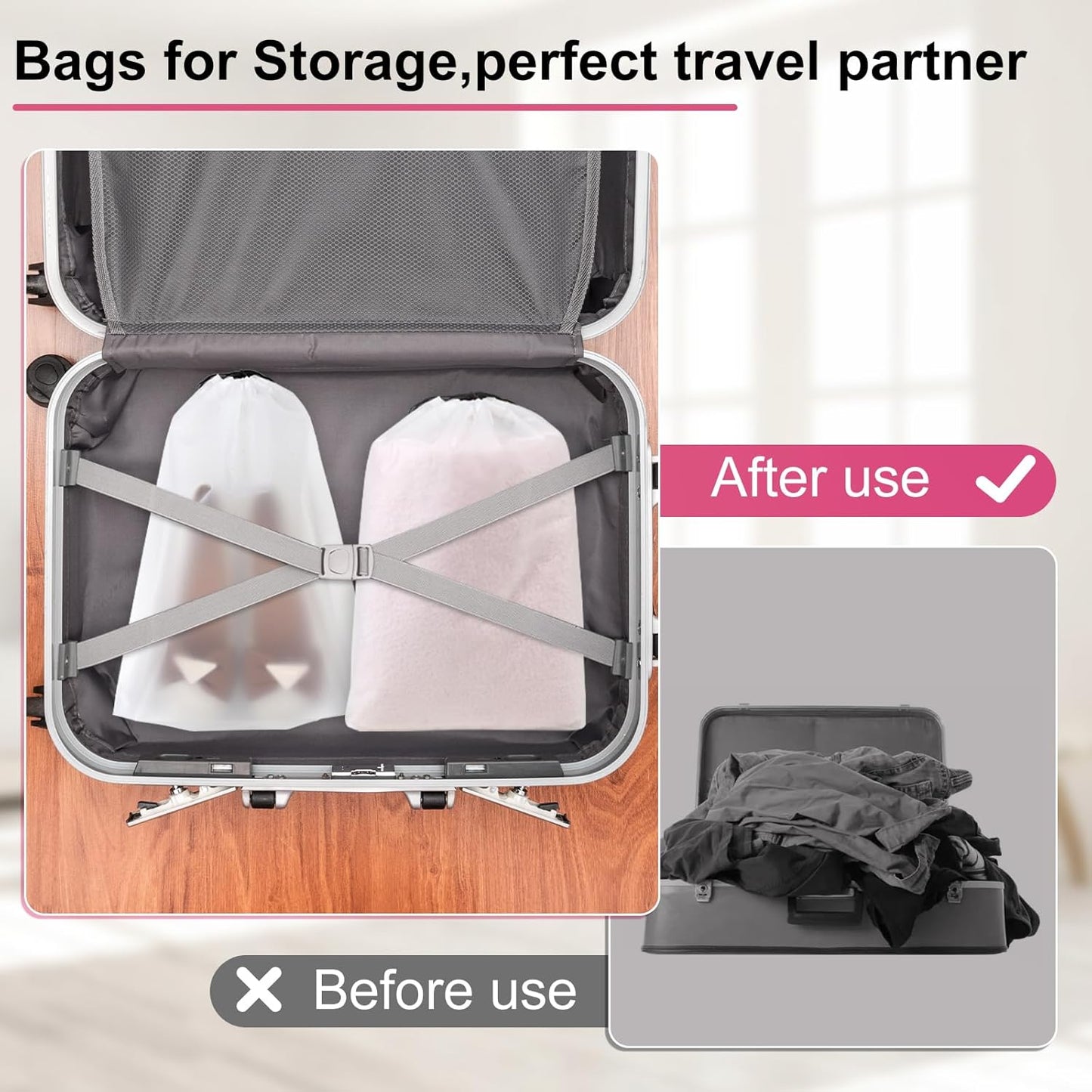 18 Pack Shoe Bags - Durable Travel Storage for Men & Women | 11.8in x 15.7in