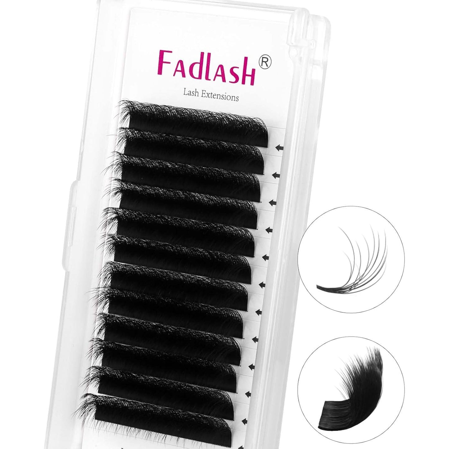 Easy Fan Lash Extensions - D Curl 0.07 Volume Mixed Trays | Soft Individual Lashes 8-14mm