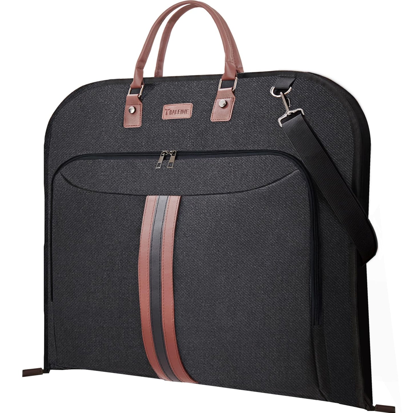 BALEINE Travel Garment Bag, Travel Suit Bag for Men, Water Resistant Carry on Garment Bag for Hanging Clothes, Garment Duffel Bag for Travel Business (Black)