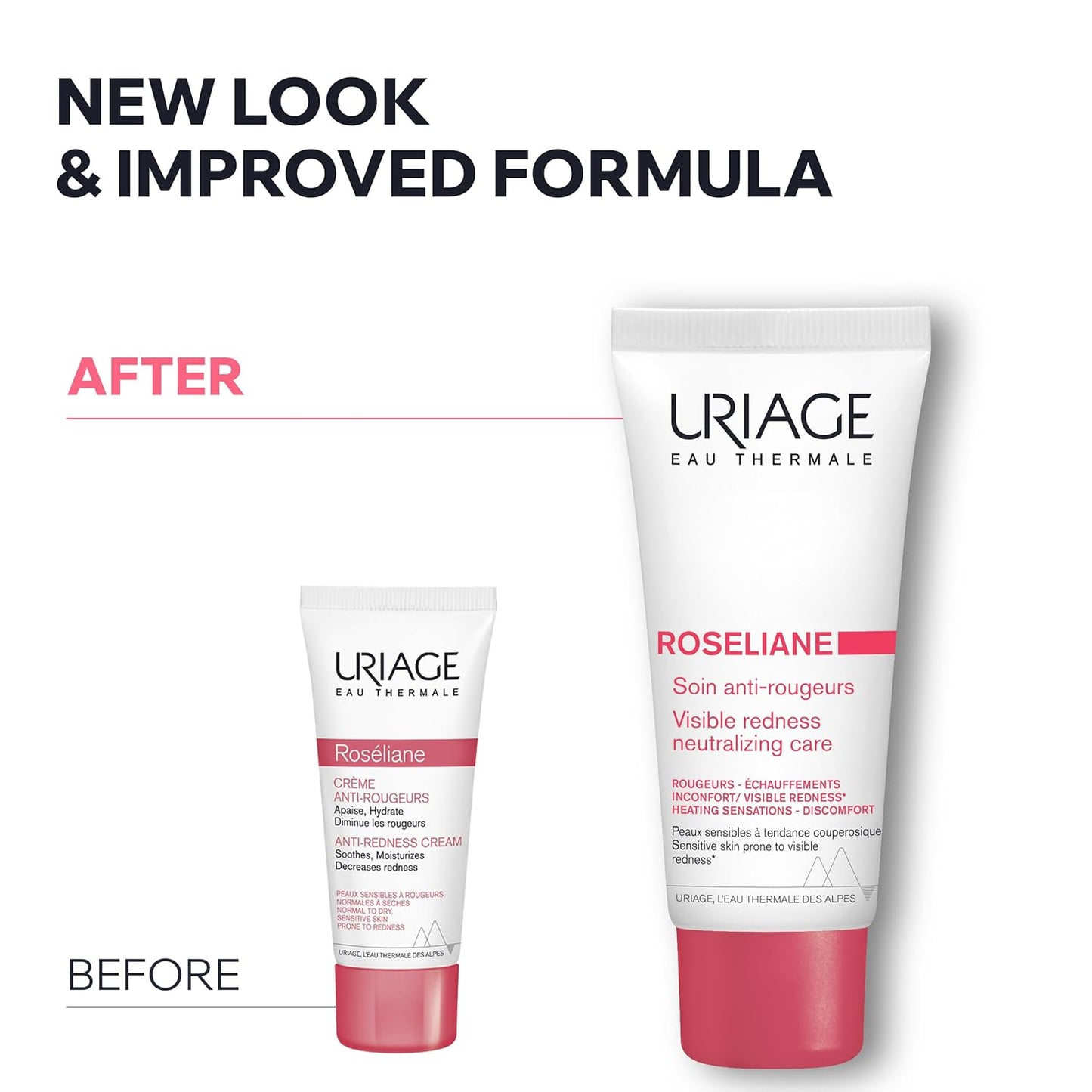Uriage Roséliane Redness-Neutralizing Rich Face Care - Soothes & Nourishes with Red Algae, Ceramides & Shea Butter | Non-Comedogenic, Long-Lasting Comfort