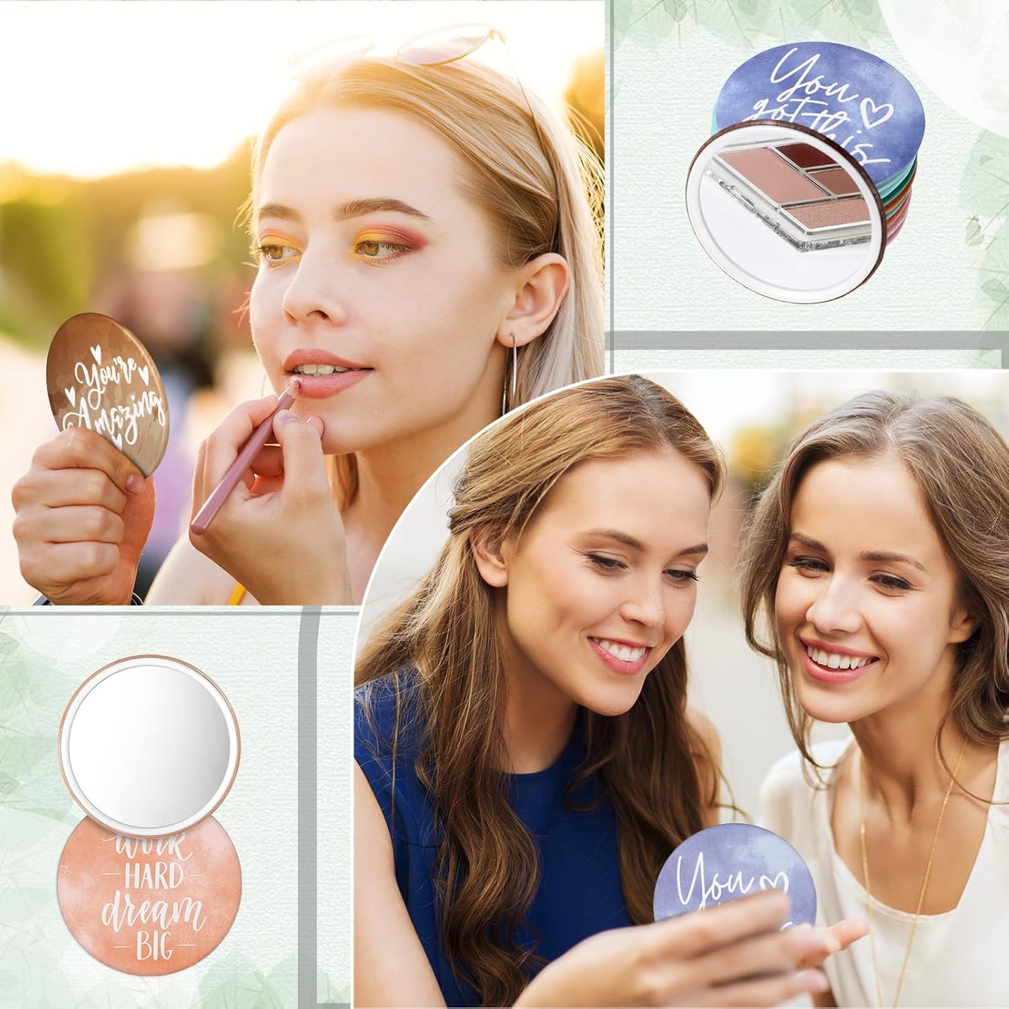 Inspirational Compact Mirrors - 30 Pcs Bulk Set for Women | 2.76 Inch Portable Purse Pocket Mirrors - Perfect Gifts for Teachers & Nurses