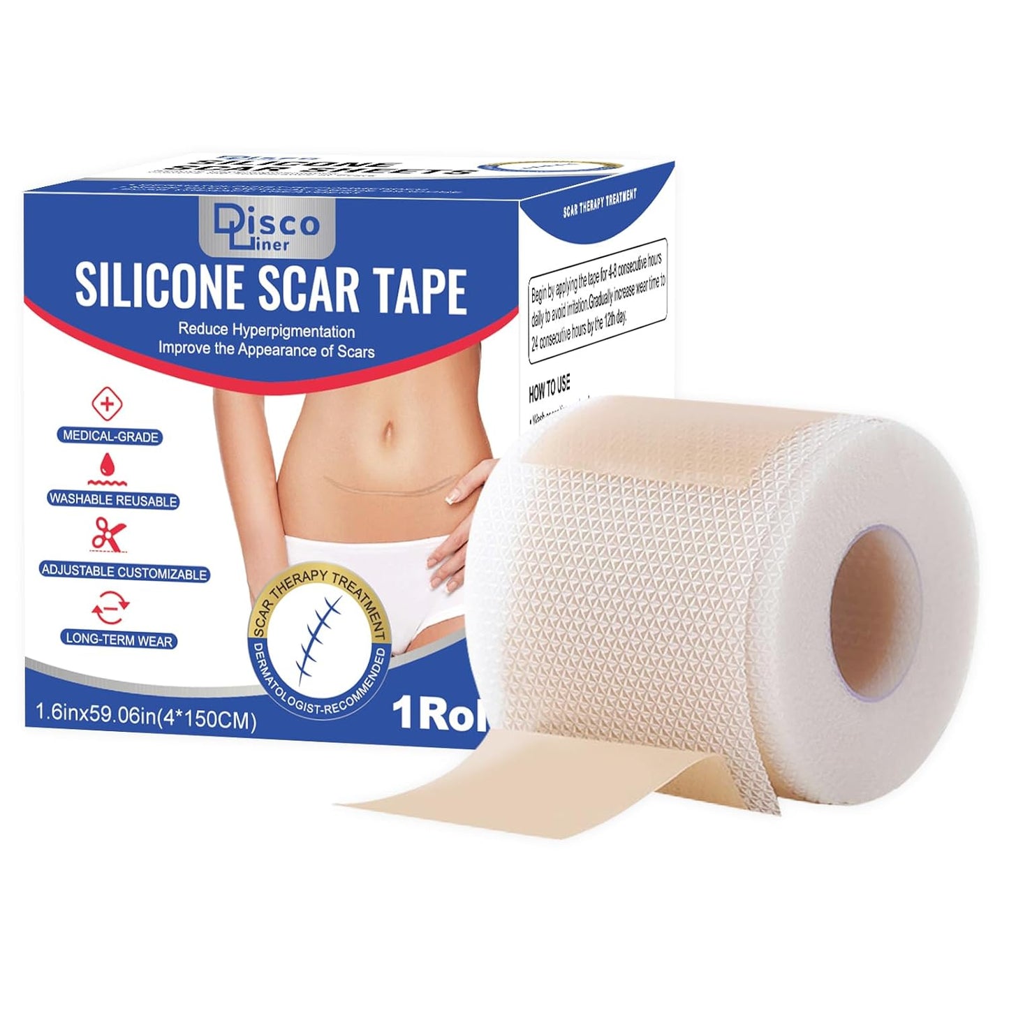 Silicone Scar Sheets - Professional Reusable Scar Tape & Patch for Effective Scar Treatment | 1.5M Length