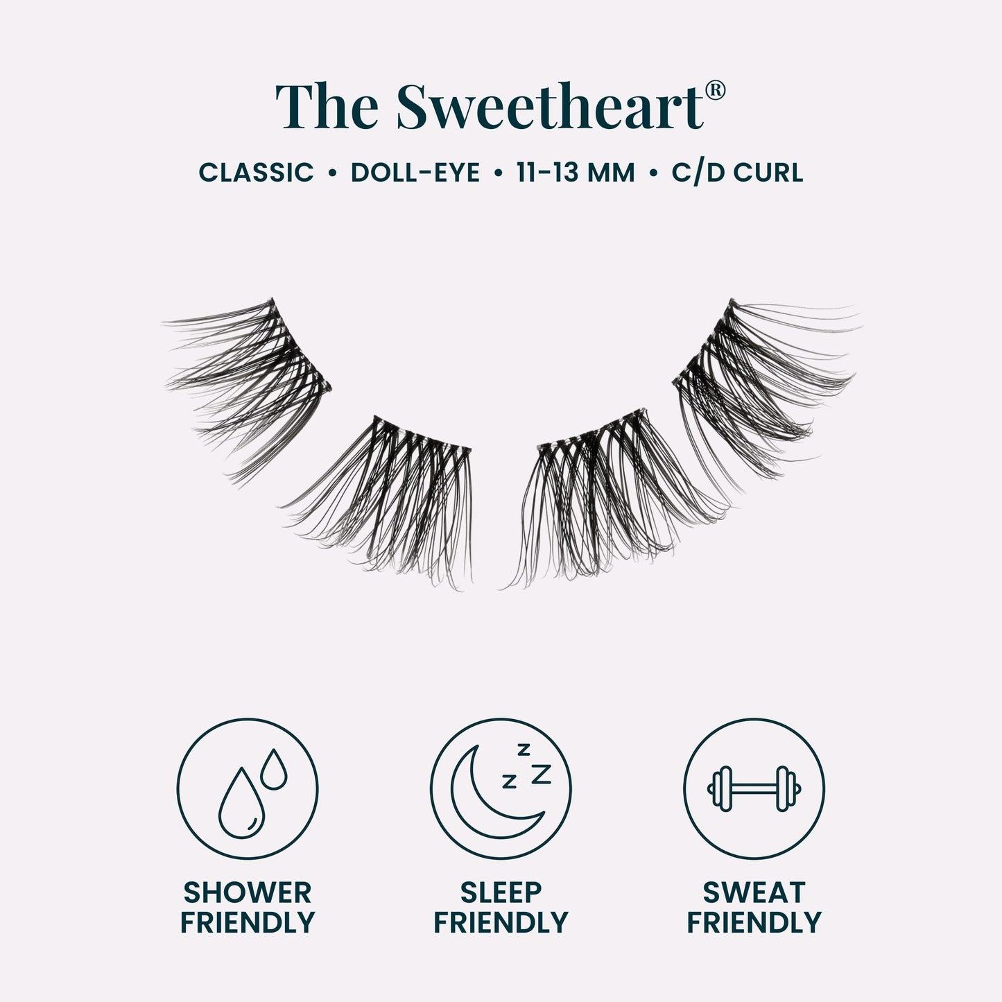 FlutterHabit The Sweetheart prepTECH Classic 6 Pair Underlash Extensions, 11–13mm Natural Curl Lash Clusters, Under Lash Eyelashes Home Application, Medium Volume Doll Eye, Adhesive Required