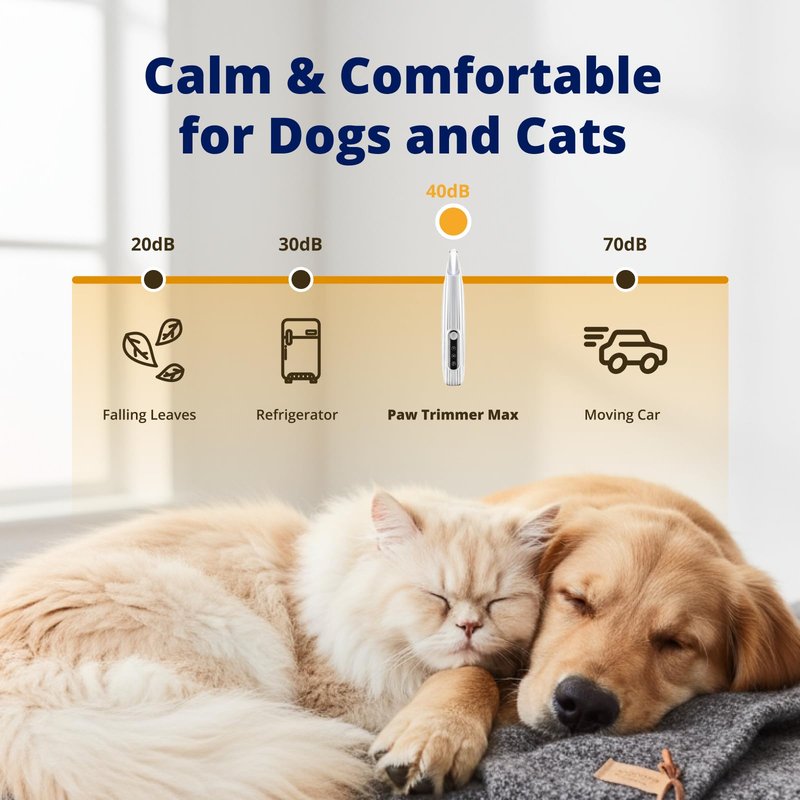 Heusom Silent Pet Paw Trimmer | Cordless Shaver for Dogs, Cats, Big & Small Animals with Light | Rechargeable Home and Salon Grooming Tool for Paws, Face, Ears, Butt