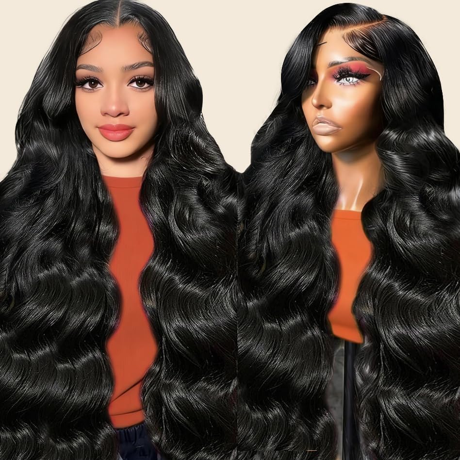 Burgundy 250 Density Human Hair Wig - 30 Inch 13x6 Deep Wave Lace Front | Pre-Plucked HD Transparent Lace Frontal for Women