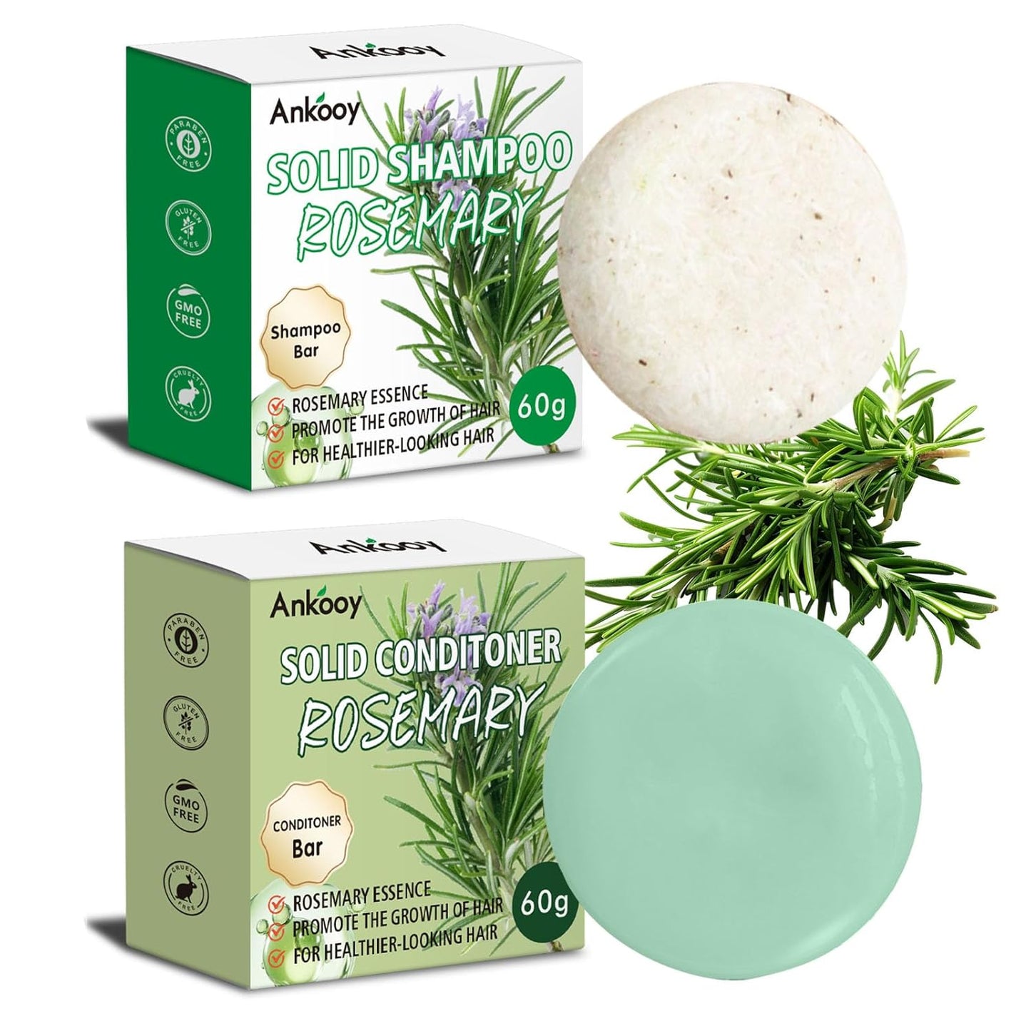 Rosemary Oil Shampoo and Conditioner Set | Hair Growth, Thickening & Volumizing - 2 Pack
