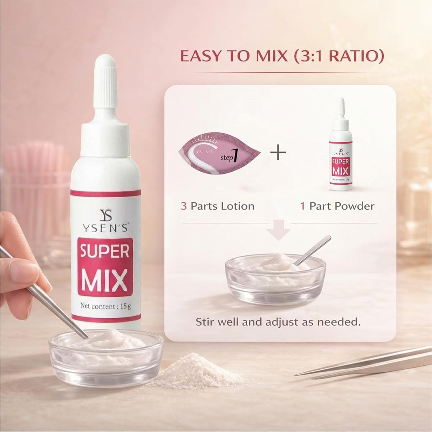 Korean Lash Lift Powder - Glue-Free Eyelash Perm Solution | 5g Super Mix Additive for Professional Use