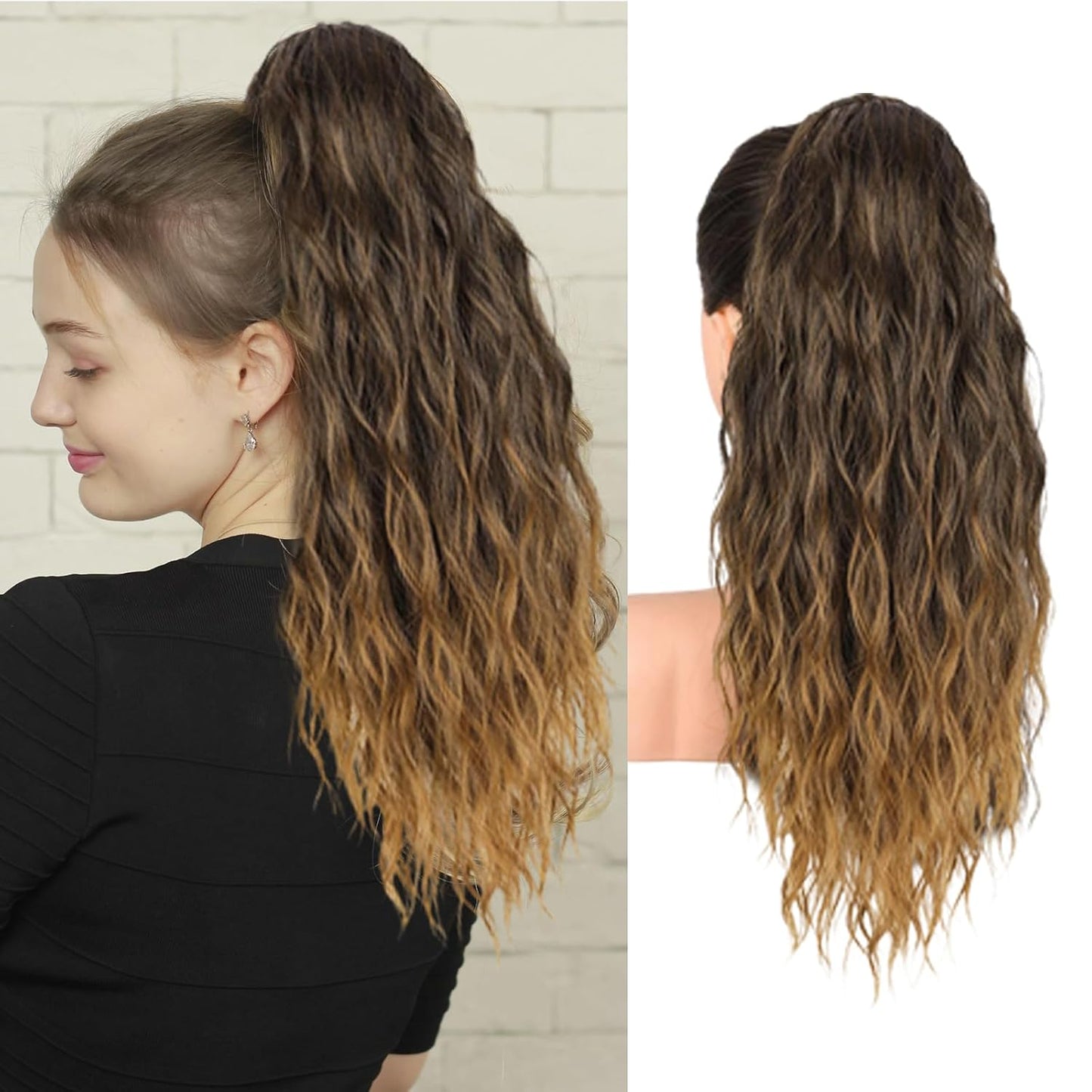Curly Ponytail Extension - 10 Inch Drawstring Gray Synthetic Hairpiece for Women | Perfect for Daily Wear & Parties