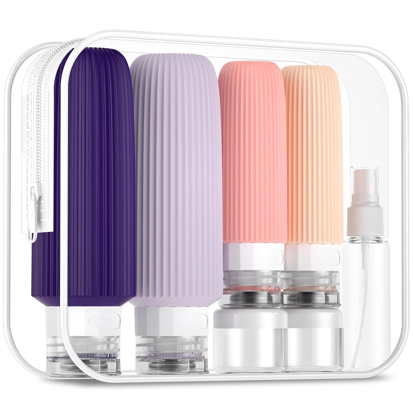 Travel Bottles for Toiletries - 16 Pack Silicone Containers | 6oz Leak-Proof Shampoo & Conditioner Set