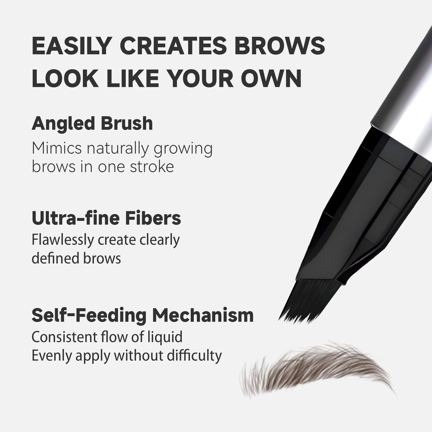 Unicos Eyebrow Pen, Angled Brow Brush, Eyebrow Pencils for Women, Natural Brow Pen, Hair-Like Strokes, 24hrs Long-Lasting, Waterproof, Smudge-Proof, Easy to Use, Multiple Uses, BlackBrown