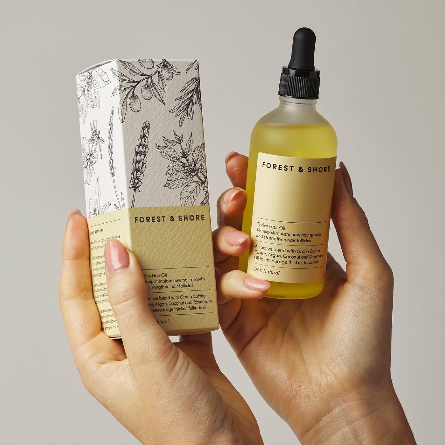 Hair Growth Oil - 100% Natural Caffeine & Biotin Serum for Damaged Hair | Argan & Rosemary Infusion