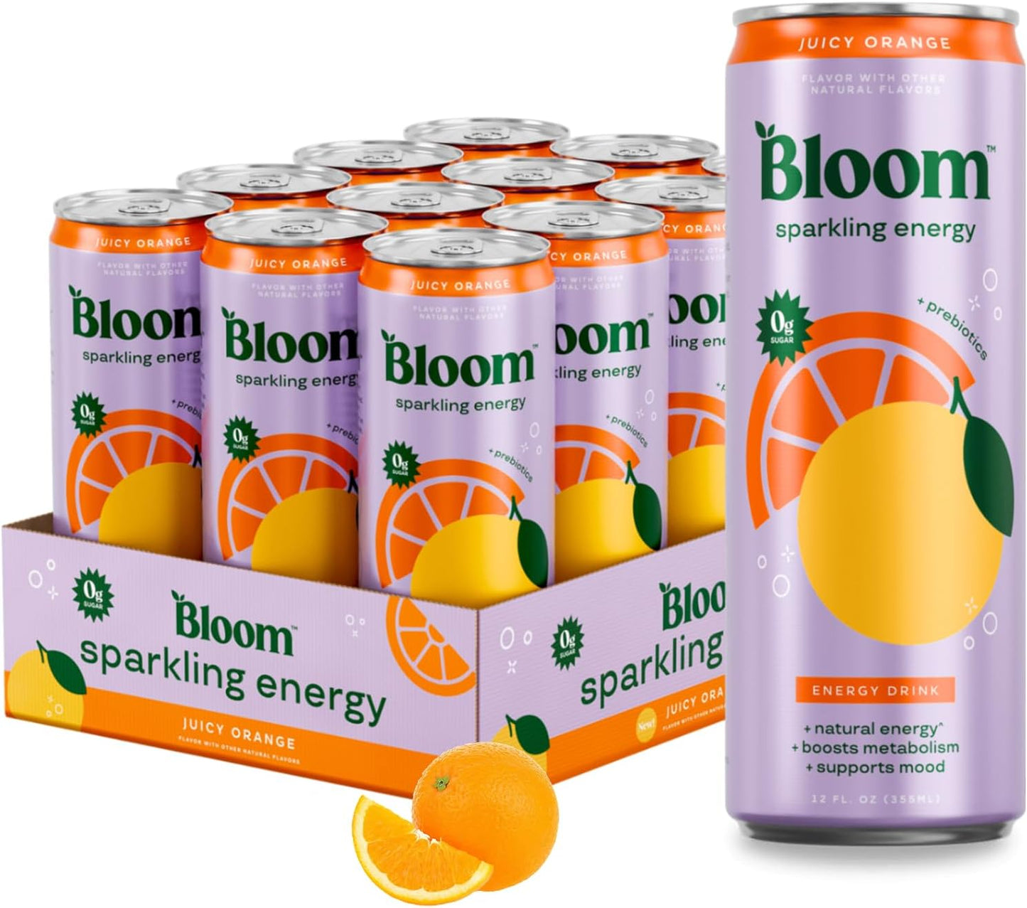 Sparkling Energy Drink Variety Pack - Natural Caffeine, Zero Sugar, 180mg - Antioxidant-Rich, Prebiotics | 12oz, 12 Pack