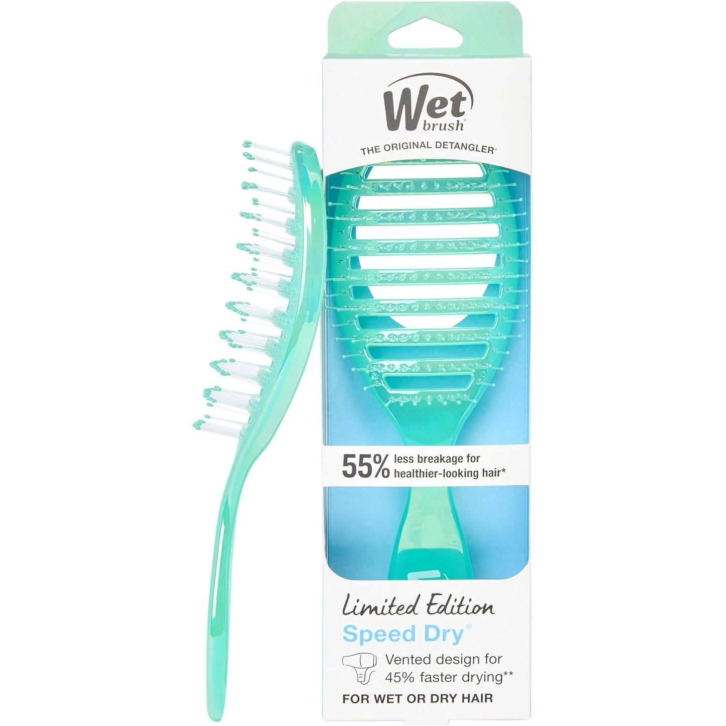 Speed Dry Hair Brush - Vented Design with Soft HeatFlex Bristles | Ergonomic Aqua Brush for Tangle-Free Blow Drying