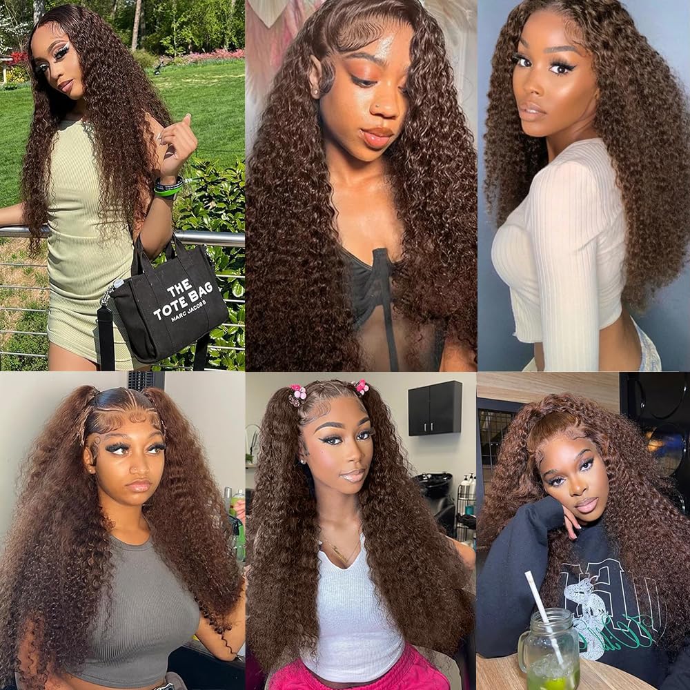 30 32 34 inch #4 Human Hair Bundles Dark Brown Kinky Curly Bundle Chocolate Brown Human Hair Weave Bundle 300g