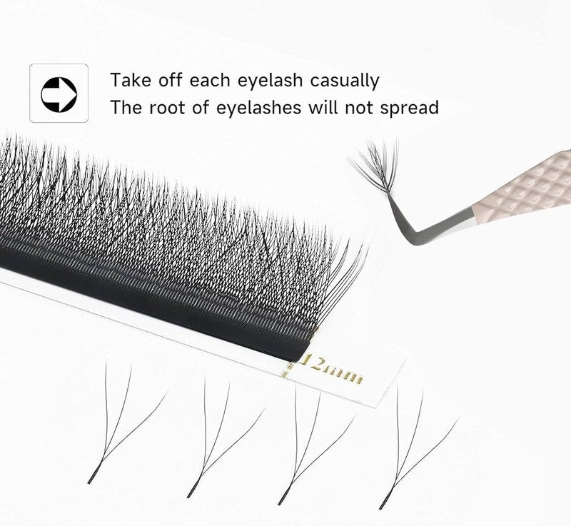 MK Queens Lash Tweezers - Stainless Steel Fiber Tip Eyelash Tweezers (Set of 4) - Diamond Grip Professional Lash Tweezers for Eyelash Extensions (Beige)