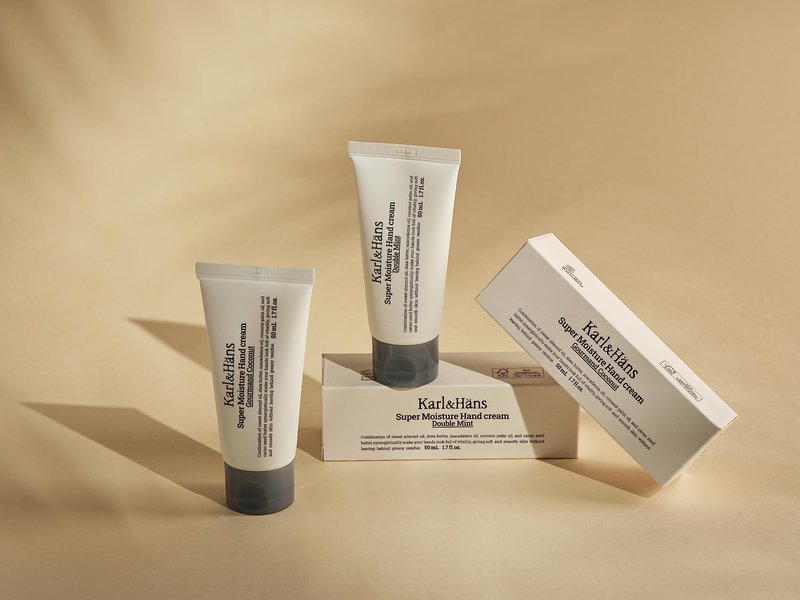 Karl&Hans Super Moisturizing Mint Vegan Hand Cream - Double Mint Scent with Shea Butter, Coconut Oil, Long-Lasting Refreshing Formula, Organic Daily Hand lotion for Dry Cracked Hands - 1.7 fl oz