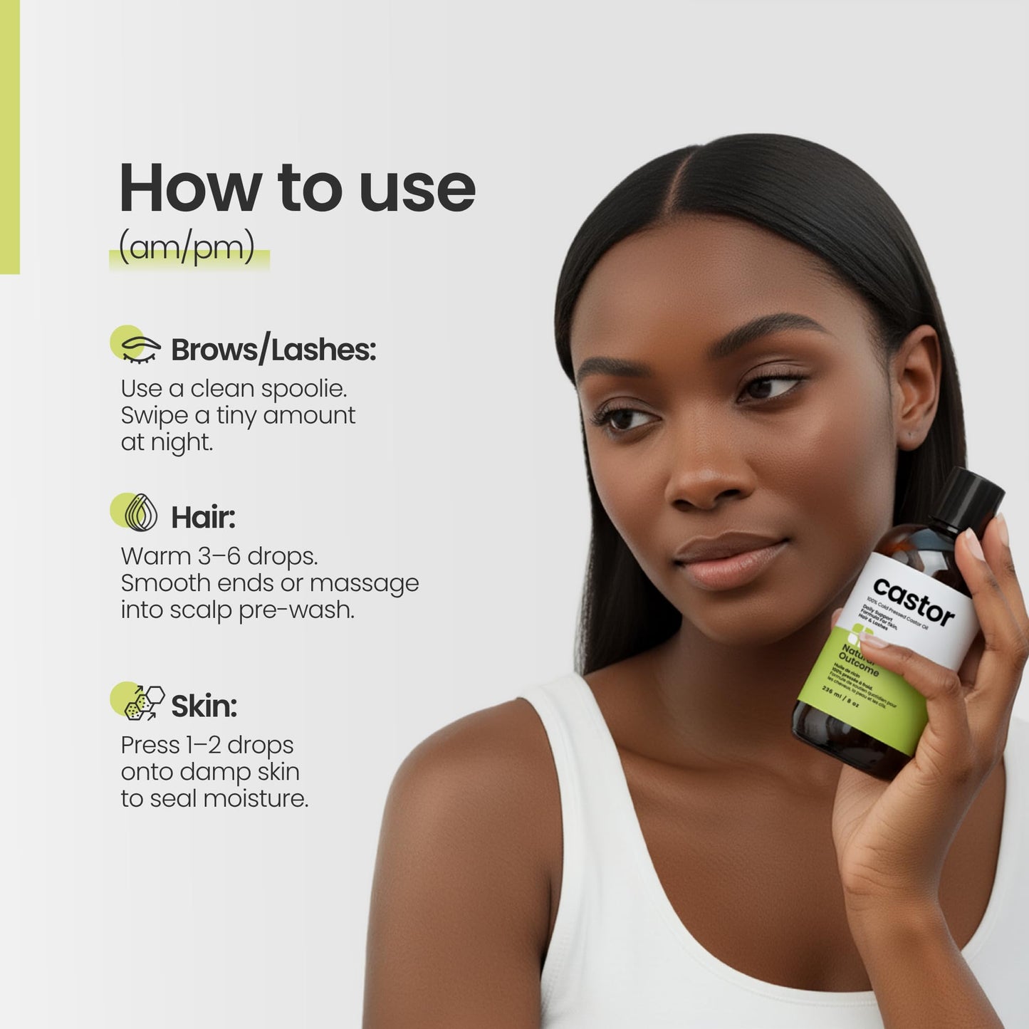 Castor Oil 100 % Pure – 8 oz Cold‑Pressed & Hexane‑Free | Hair, Scalp, Lashes & Skin Moisturiser | Vegan, Made in USA