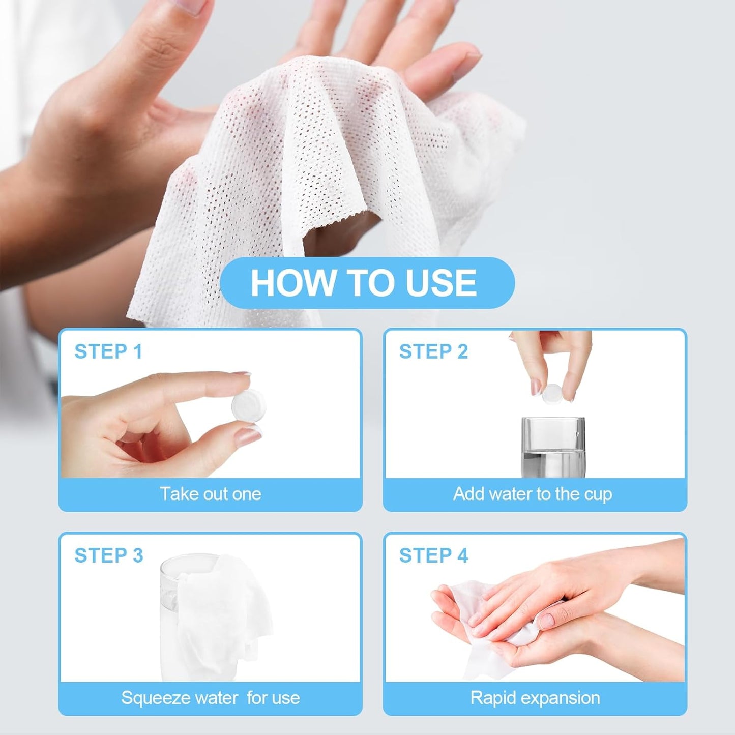 Compressed Towels - 200 PCS Disposable Portable Hand Towels for Travel | Camping & Home Use