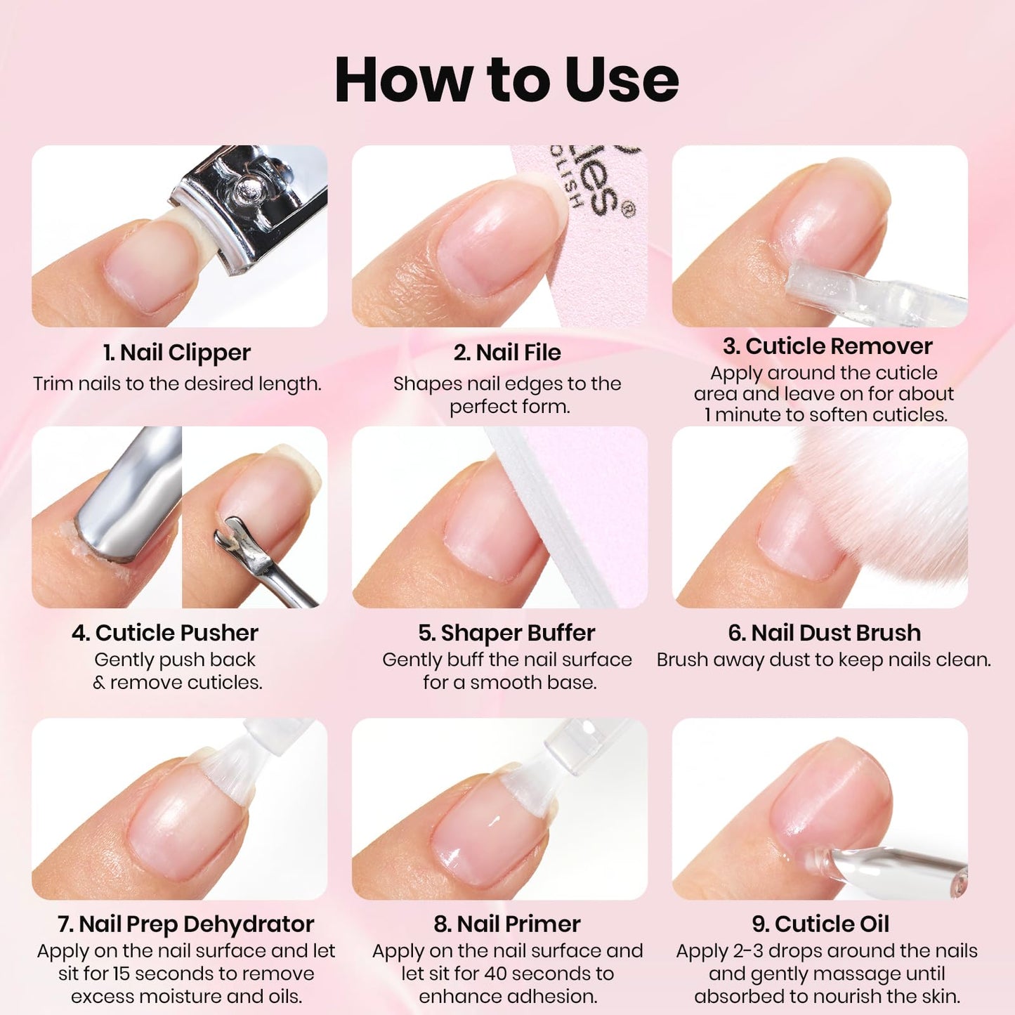 Beetles Nail Prep Kit Nail Dehydrator and Primer Cuticle Care Set
